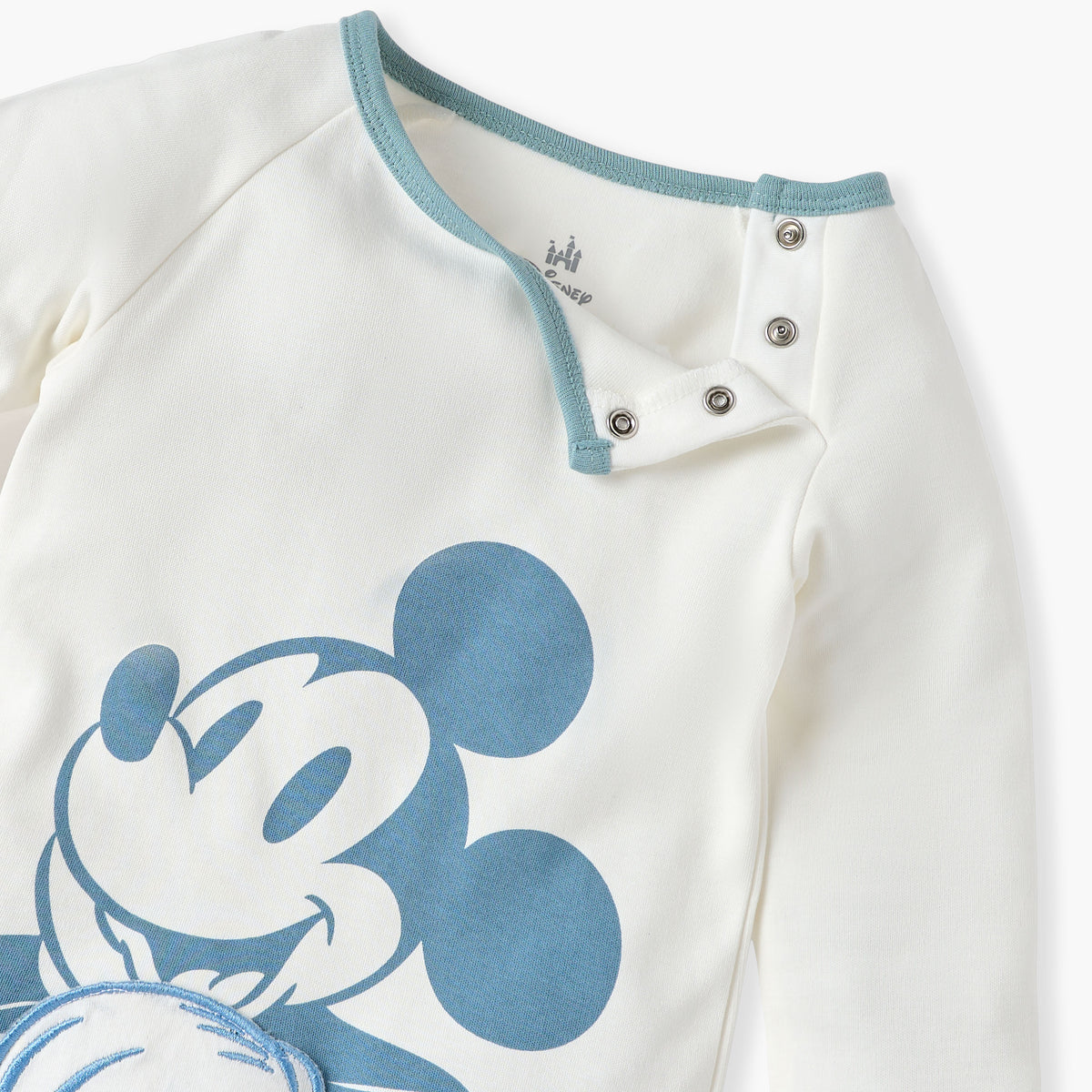 Disney Mickey Mouse Print Closed Feet Sleepsuit with Long Sleeves