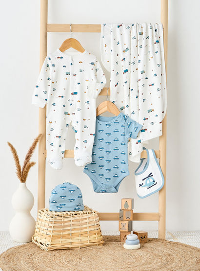Juniors Vehicle Print 5-Piece Clothing Gift Set-baby-boys-clothing-setsandcoords-image-9