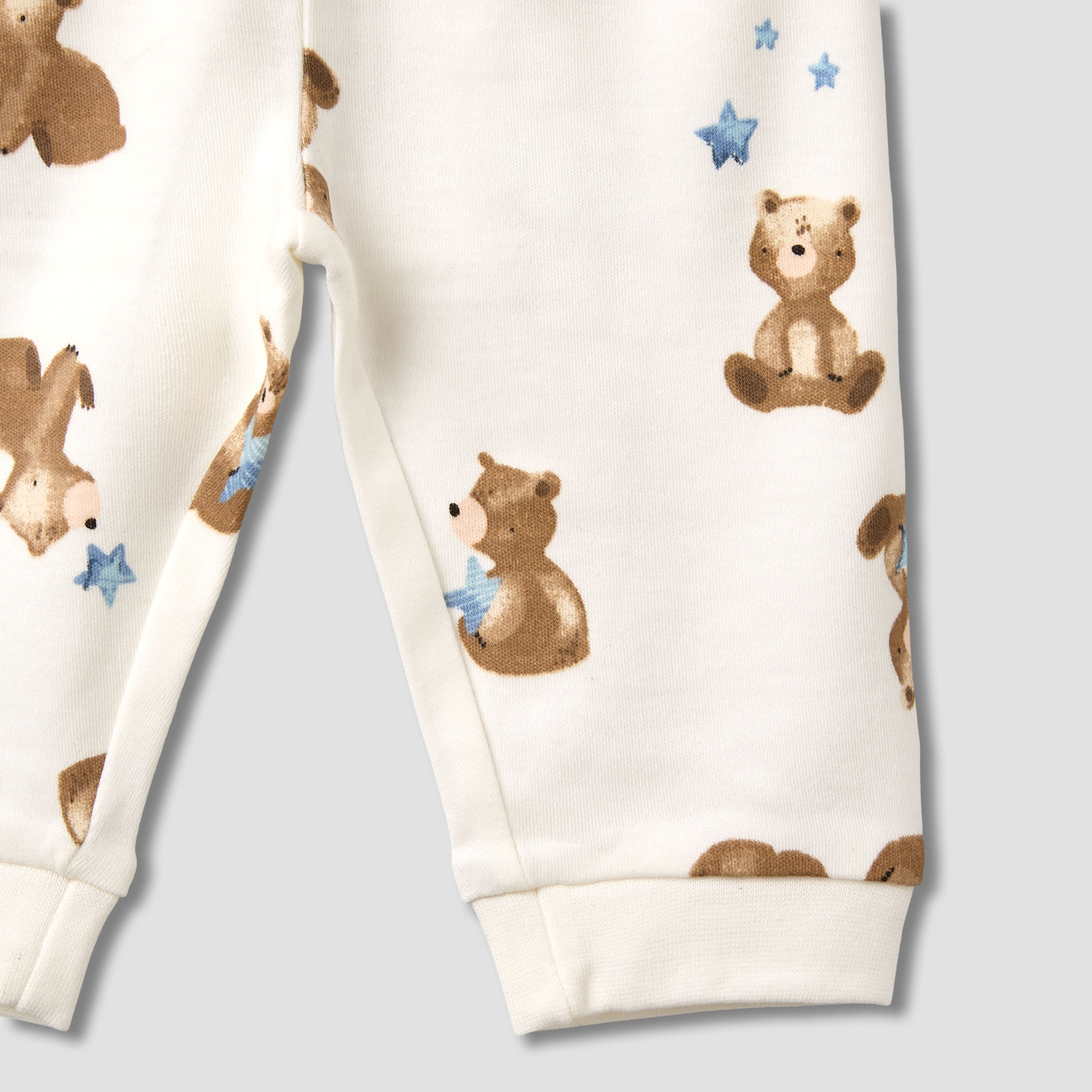 Pack of 3 Juniors Cotton Round Neck Long Sleeves Pyjama Set with Teddy Print