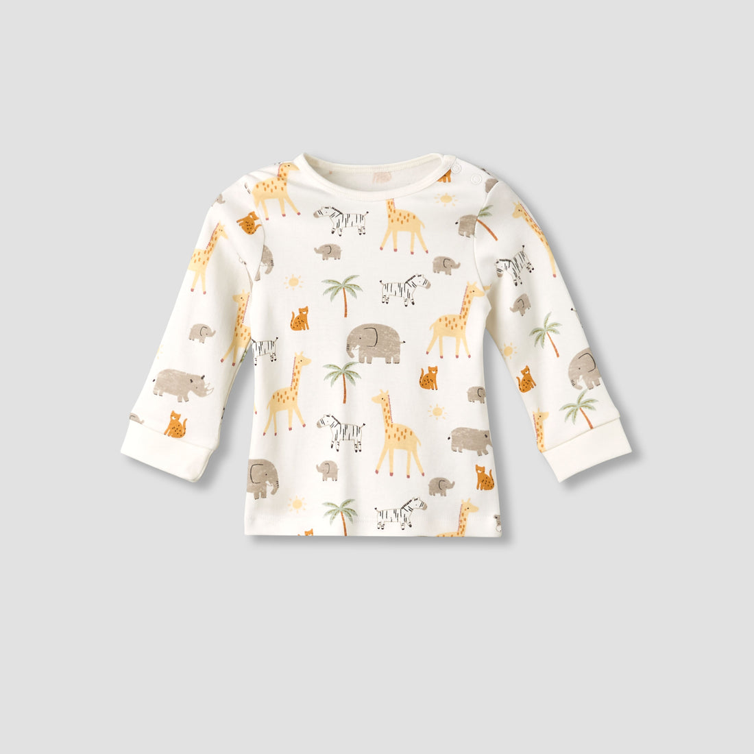 Pack of 3 Juniors Cotton Round Neck Long Sleeves Pyjama Set with Safari Print