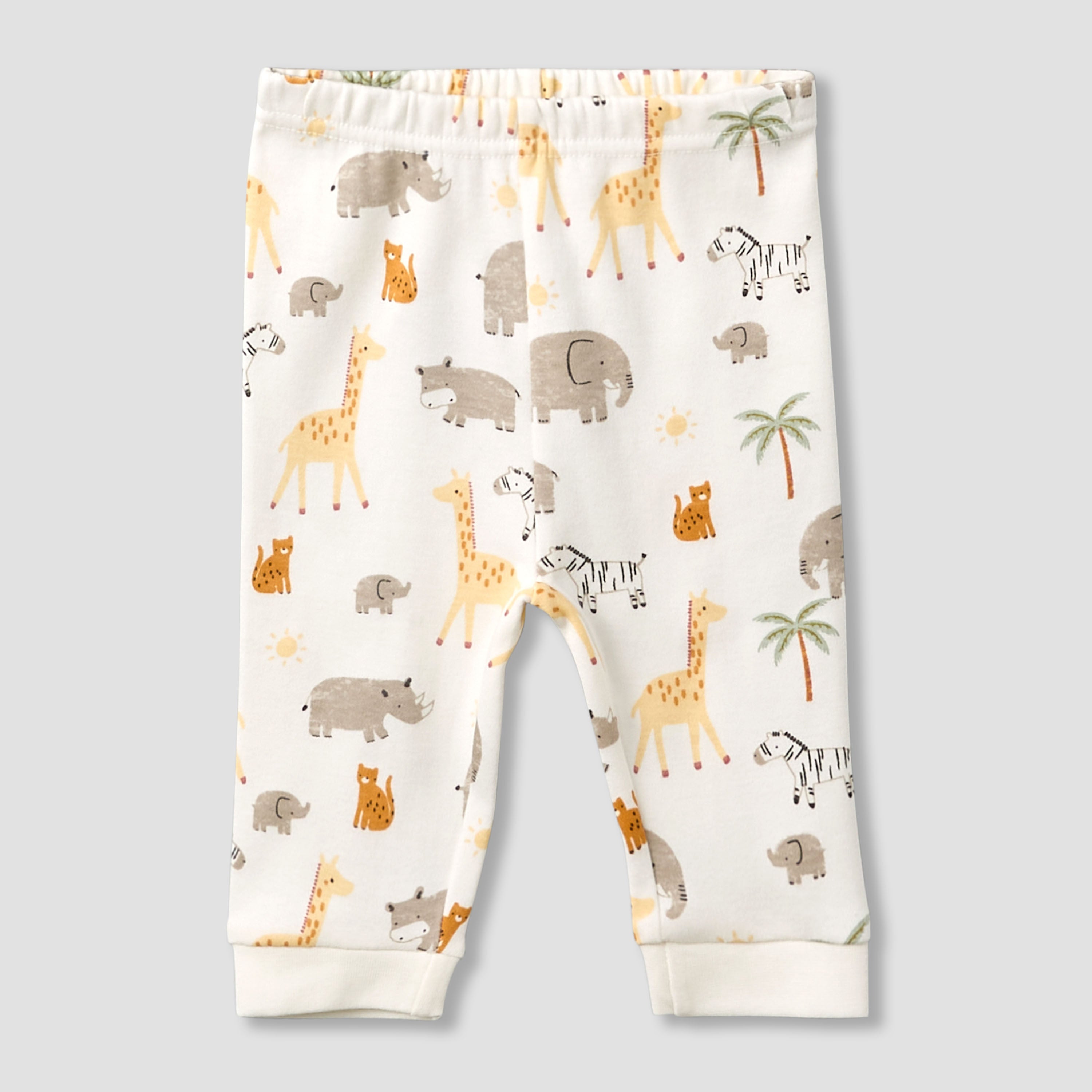 Pack of 3 Juniors Cotton Round Neck Long Sleeves Pyjama Set with Safari Print