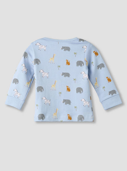 Pack of 3 Juniors Cotton Round Neck Long Sleeves Pyjama Set with Safari Print-baby-boys-clothing-nightwear-pyjamasets-image-8