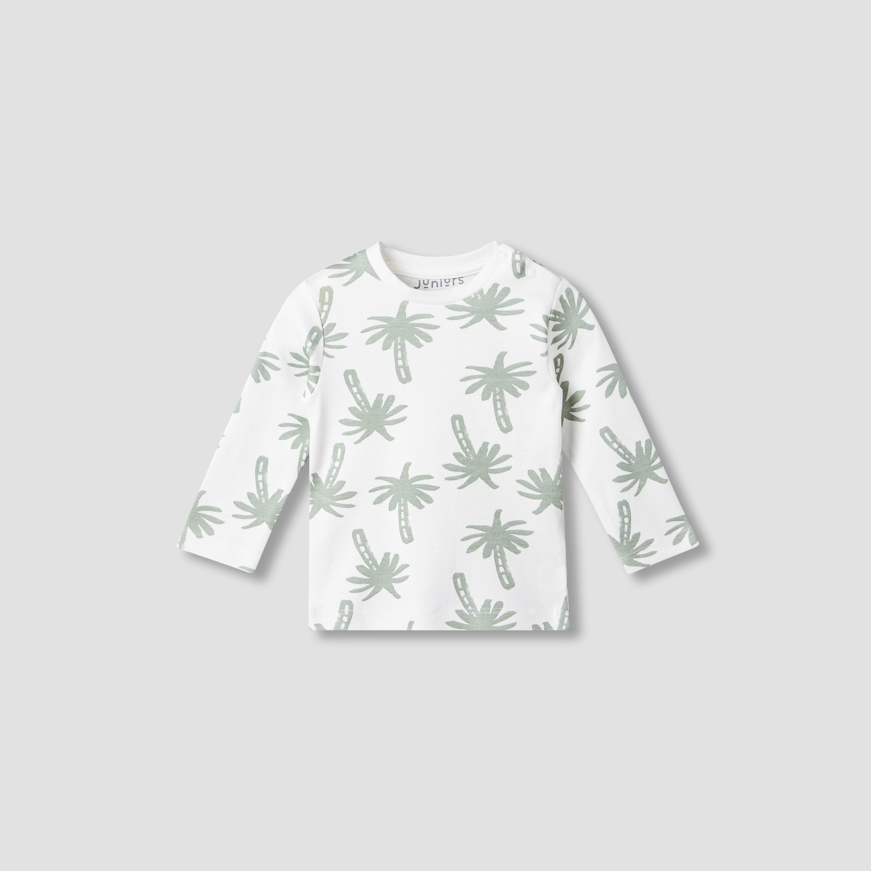 Juniors Cotton Round Neck Long Sleeves Pyjama Set with Palm Tree Print