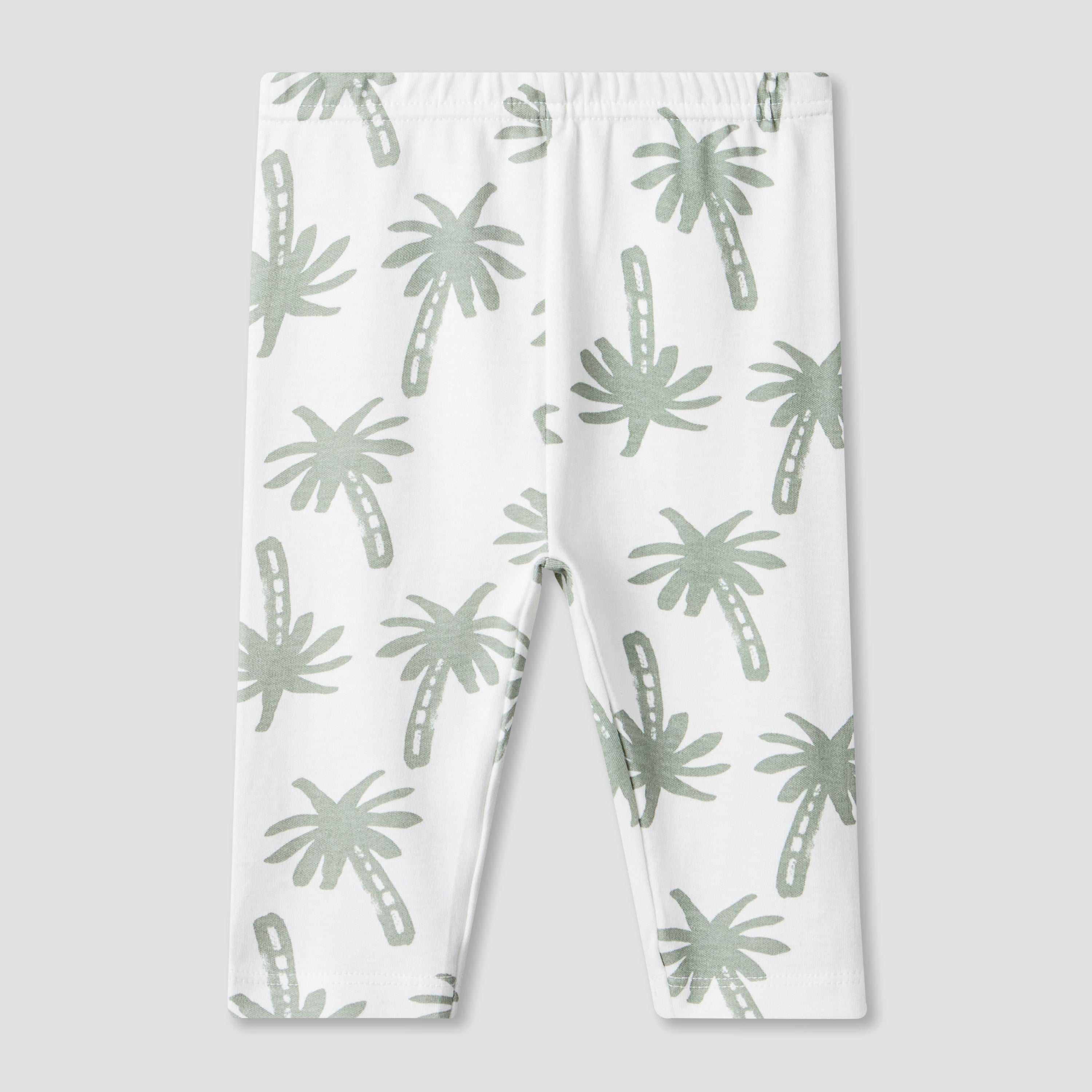 Juniors Cotton Round Neck Long Sleeves Pyjama Set with Palm Tree Print