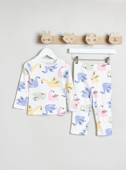 Juniors All-Over Print T-shirt and Pyjama Set-baby-girls-clothing-nightwear-pyjamasets-image-1