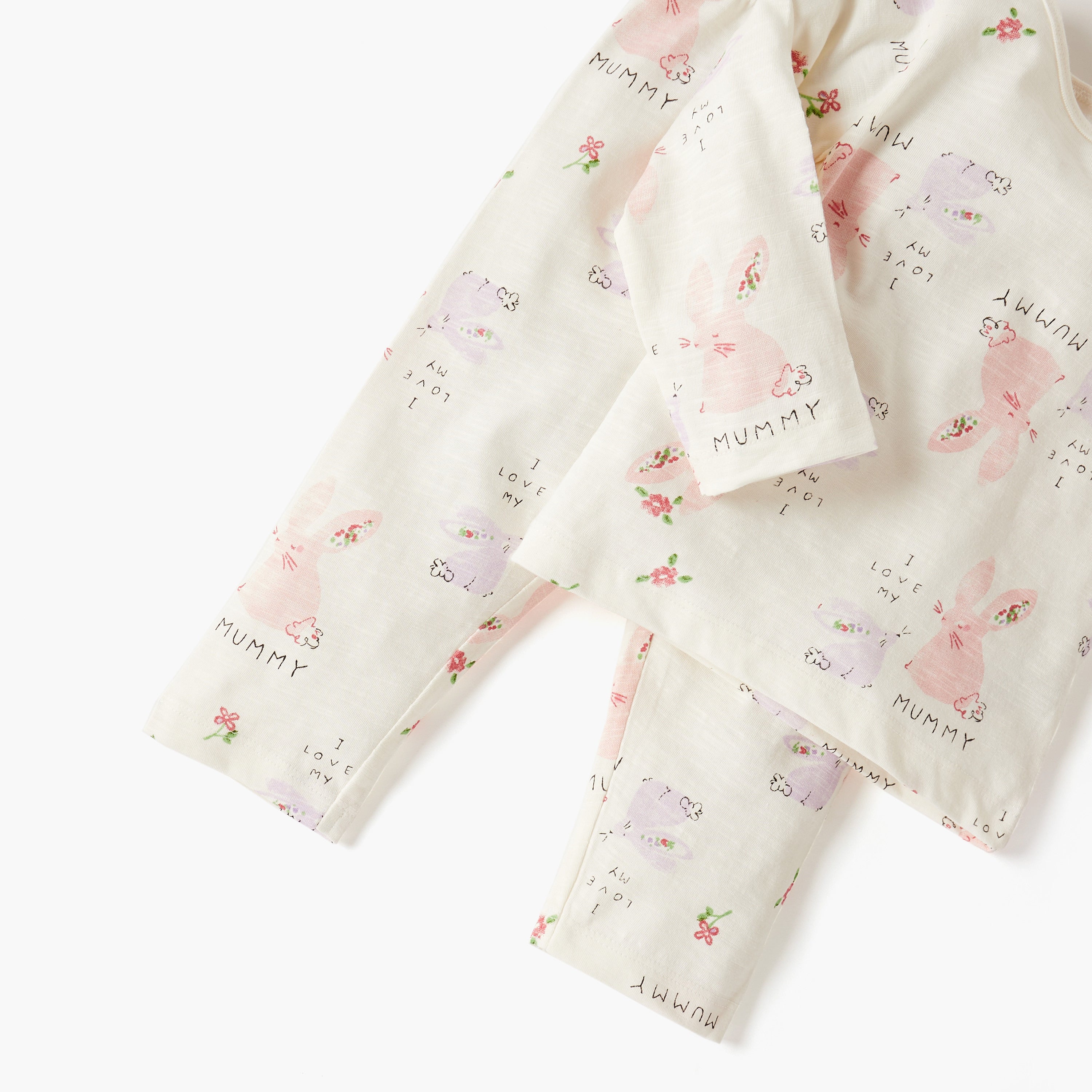 Juniors Pyjama Set with Bear Print - Cotton - Long Sleeves - Round Neck