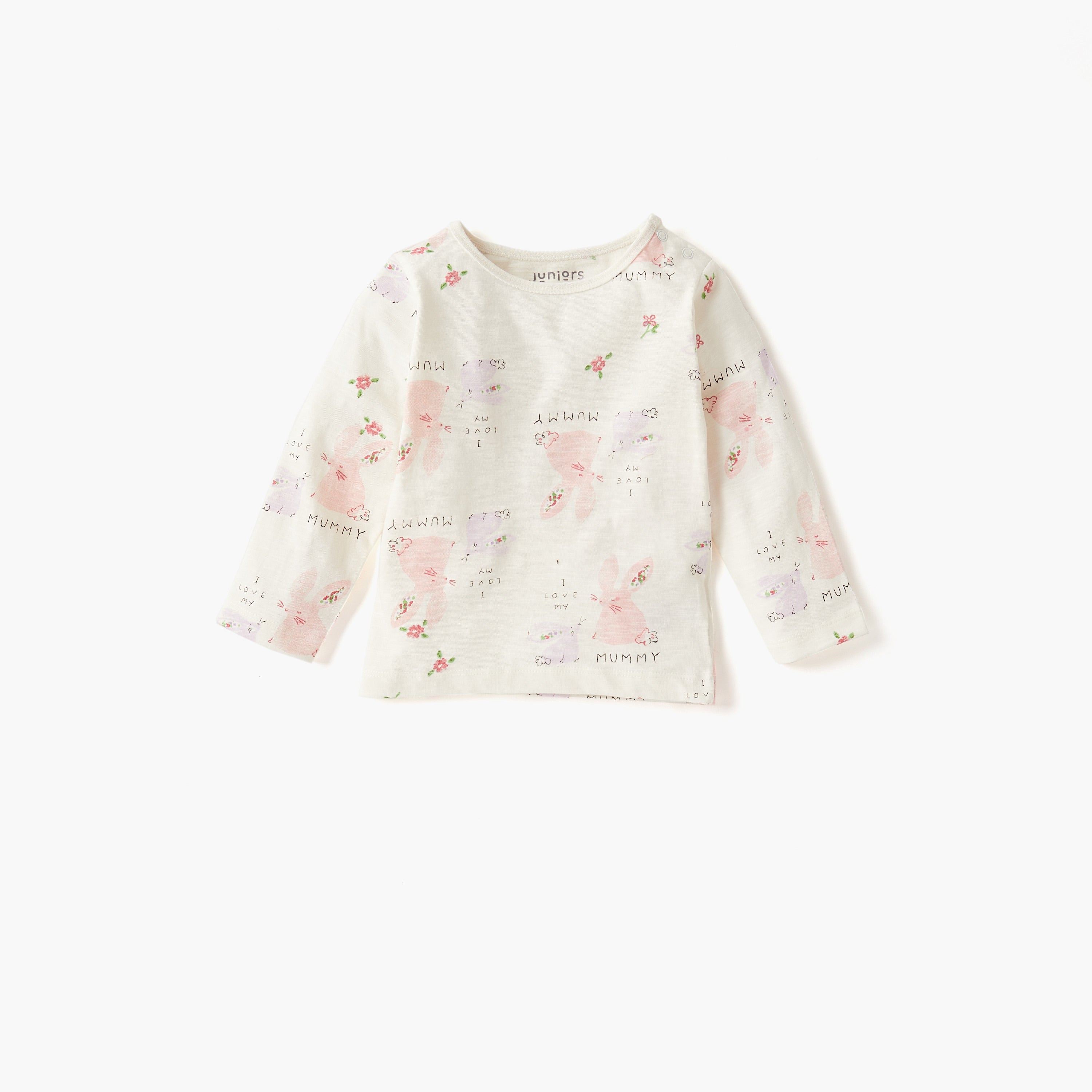 Juniors Pyjama Set with Bear Print - Cotton - Long Sleeves - Round Neck