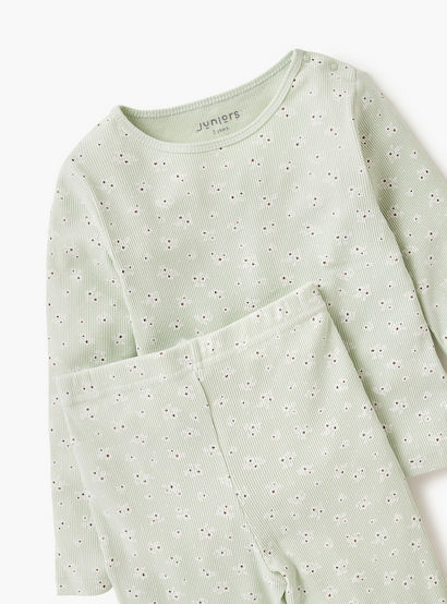 Juniors Pyjama Set with Floral Print - Cotton - Long Sleeves-promo_babyshop_Buy3for79_UAE130126-image-5