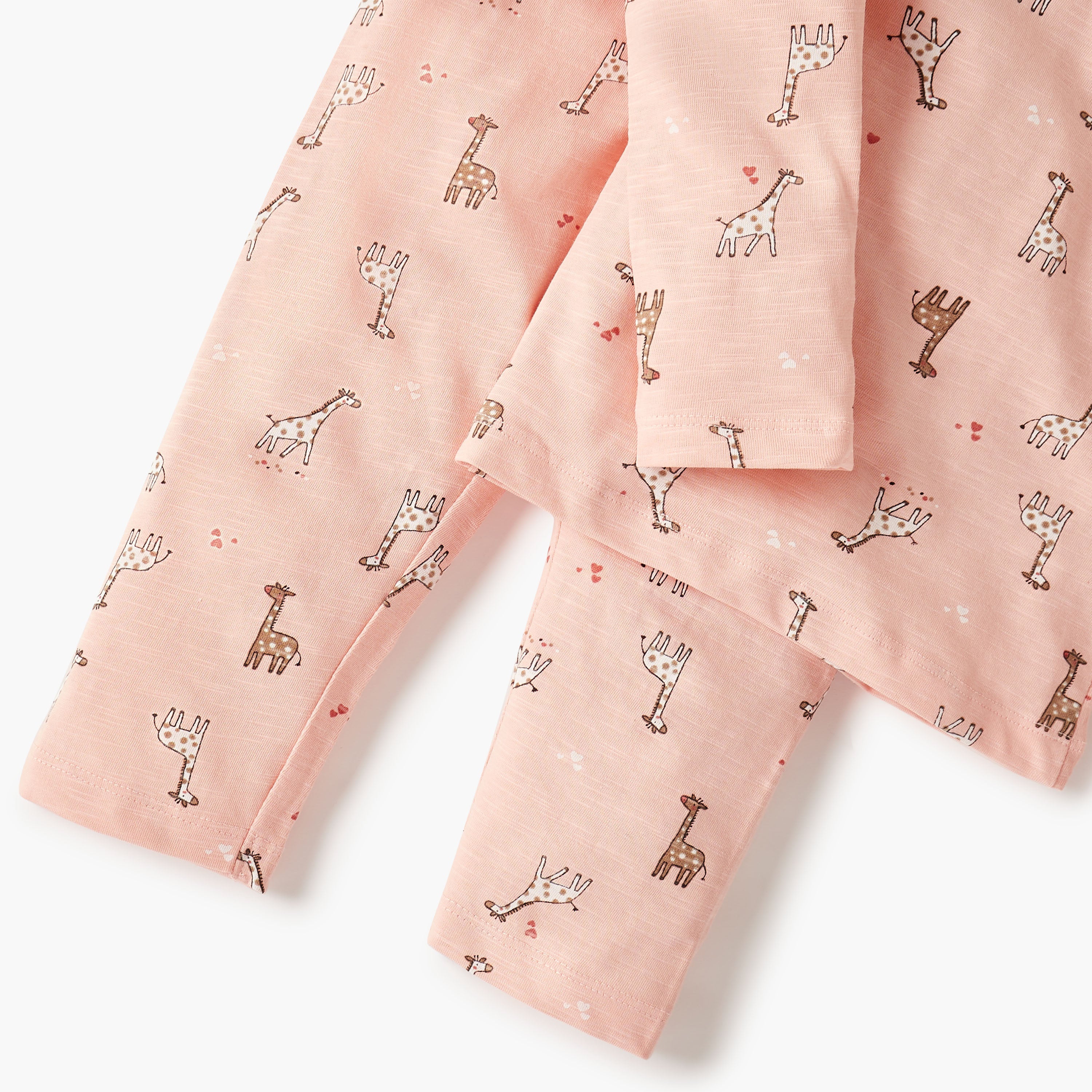 Juniors Pyjama Set with Bear Print - Cotton - Long Sleeves - Round Neck