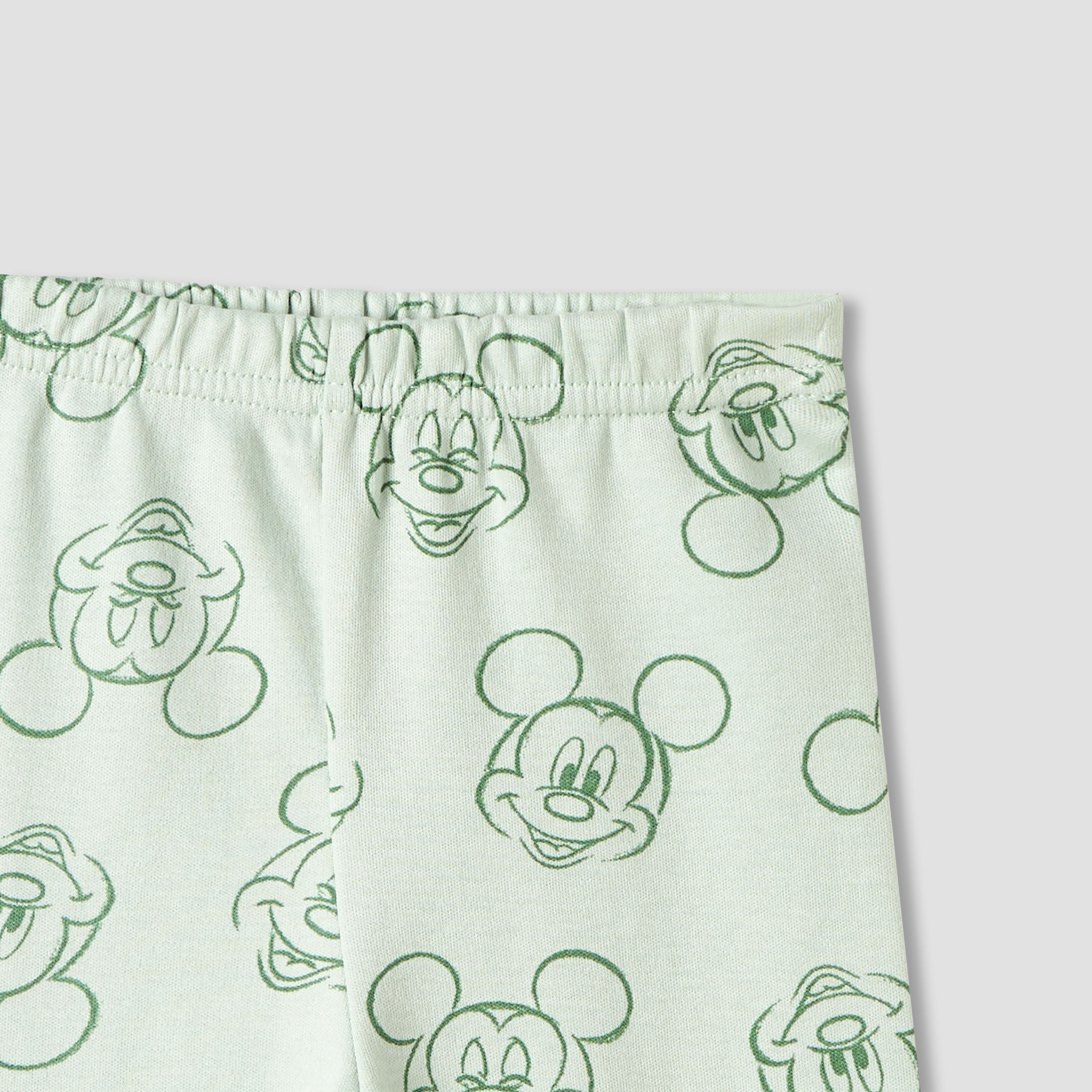 Disney Mickey Mouse Print Shirt and Pyjama Set