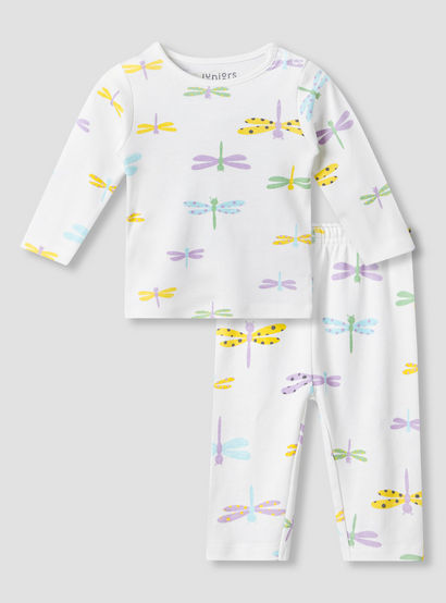 Juniors Cotton Round Neck Long Sleeve Pyjama Set with Dragonfly Print-baby-girls-clothing-nightwear-pyjamasets-image-2