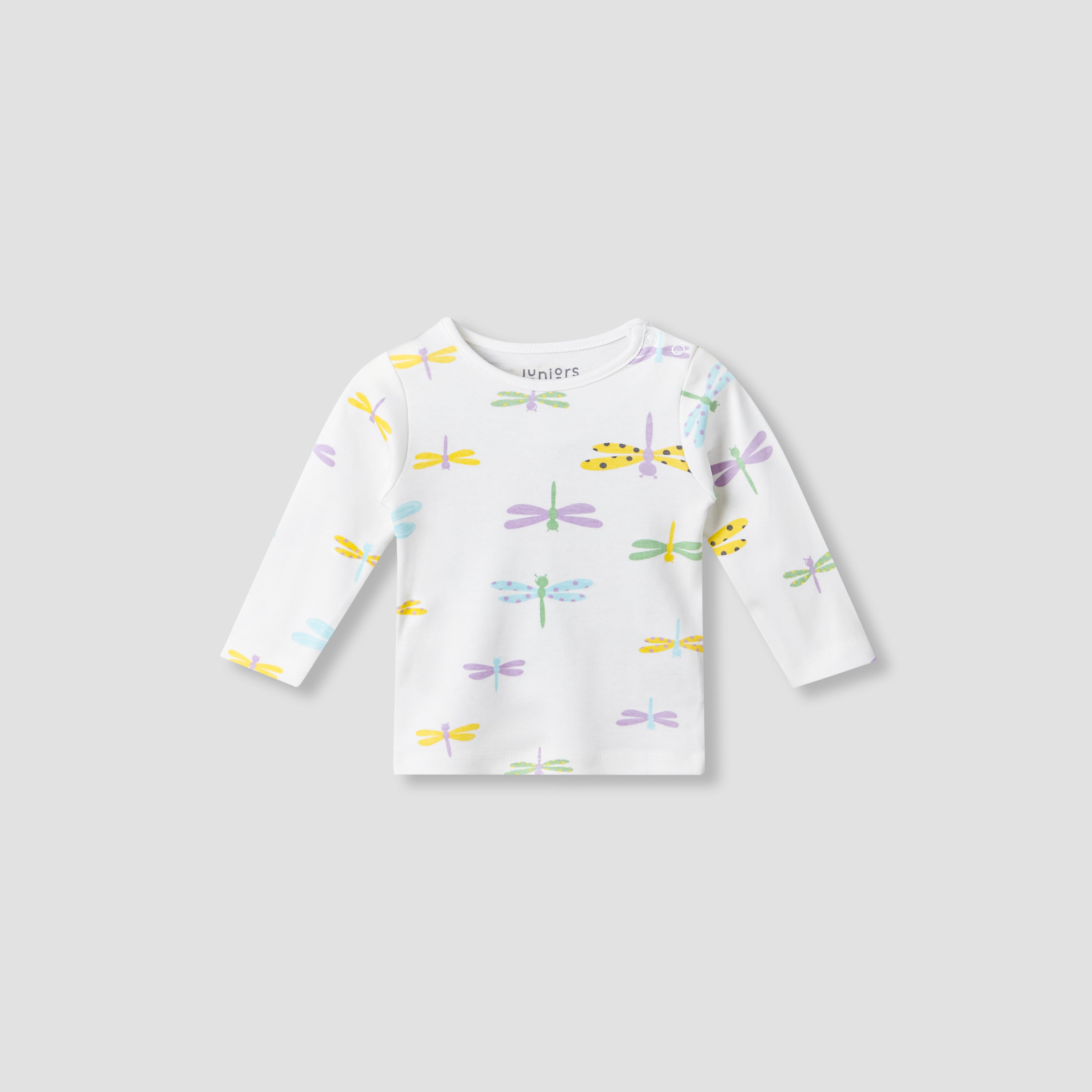 Juniors Cotton Round Neck Long Sleeve Pyjama Set with Dragonfly Print