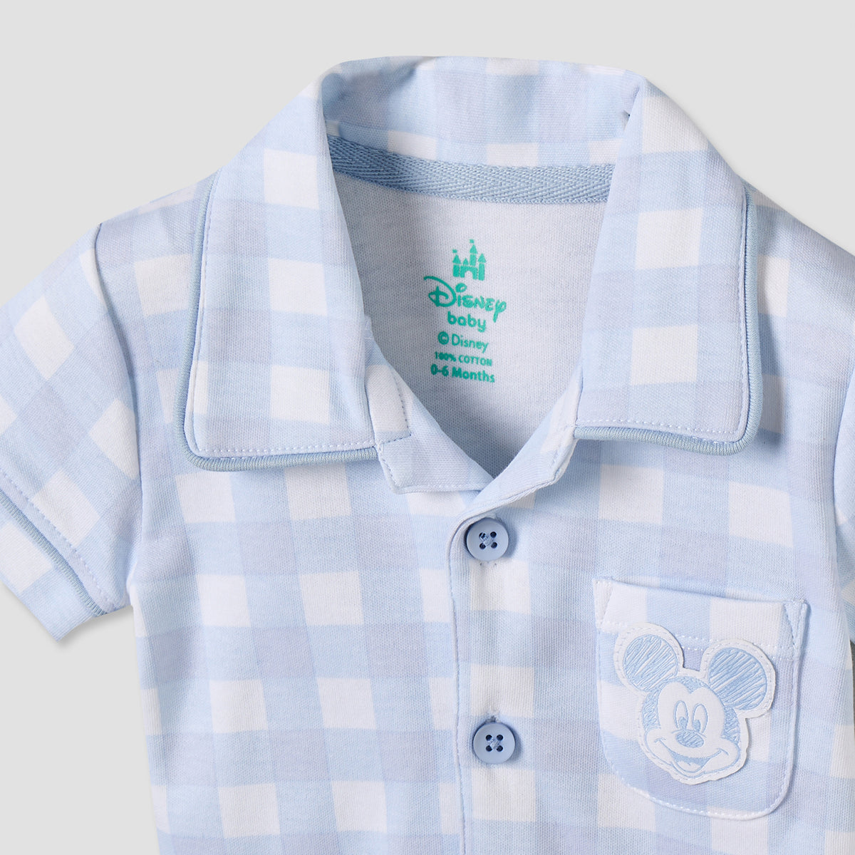 Disney Collared Short Sleeves Shirt and Shorts Set with Mickey Mouse Applique