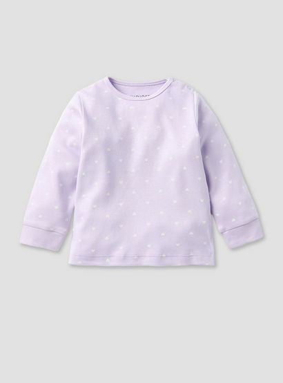 Juniors All-Over Heart Print Long Sleeves T-shirt and Elasticated Pyjama Set-baby-girls-clothing-nightwear-pyjamasets-image-2
