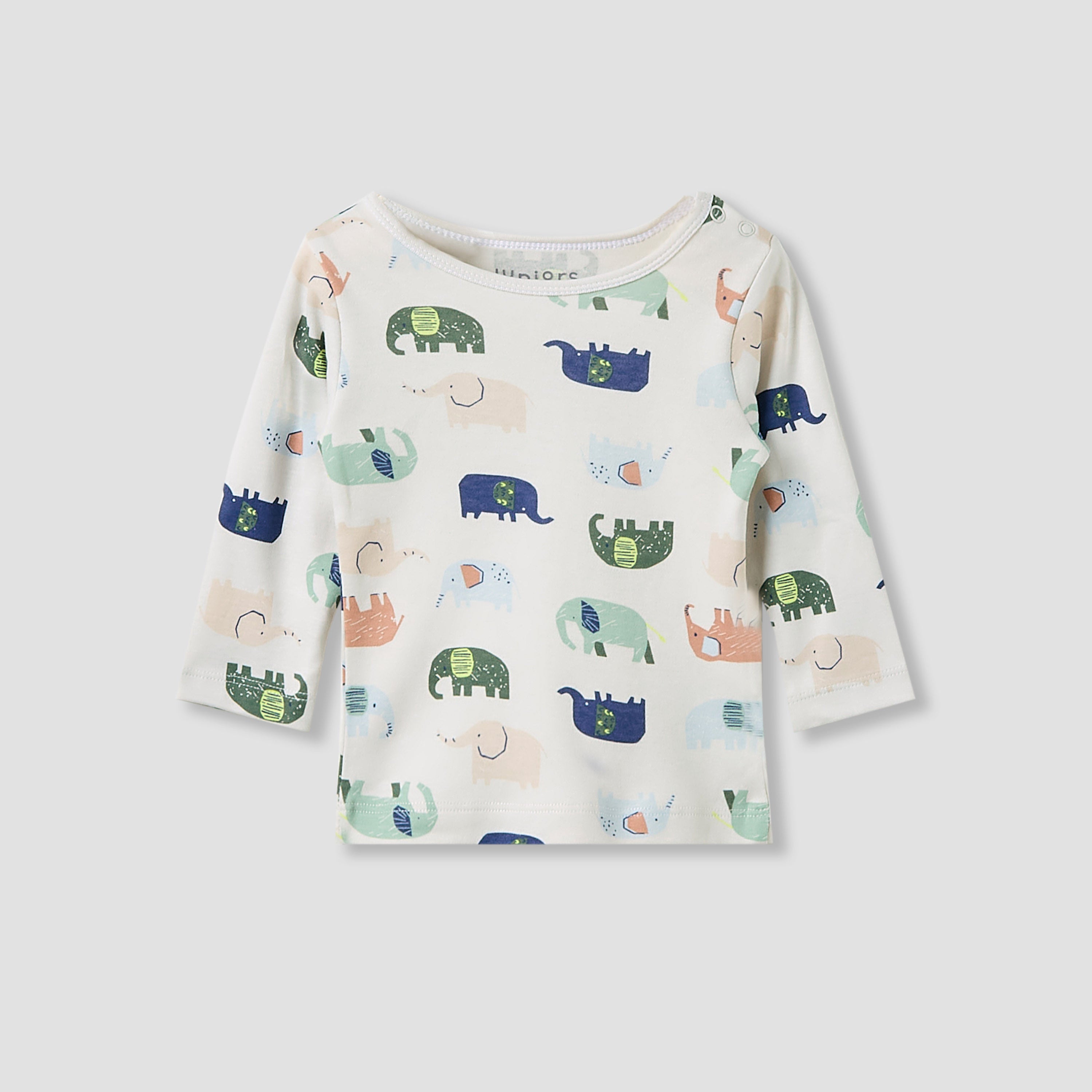 Juniors Pyjama Set with Elephant Print - Cotton - Long Sleeves