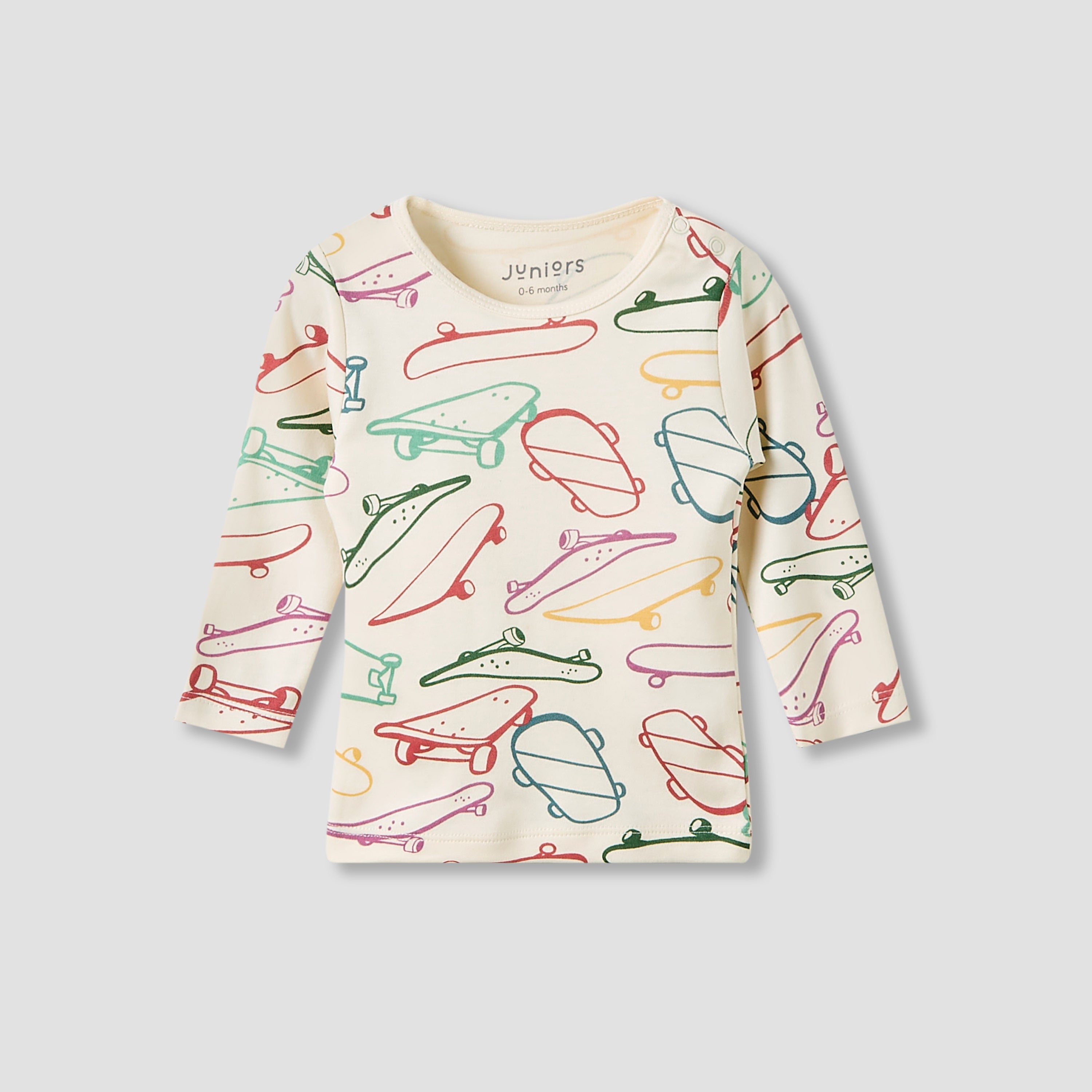 Juniors Pyjama Set with Skateboard Print - Cotton - Long Sleeves