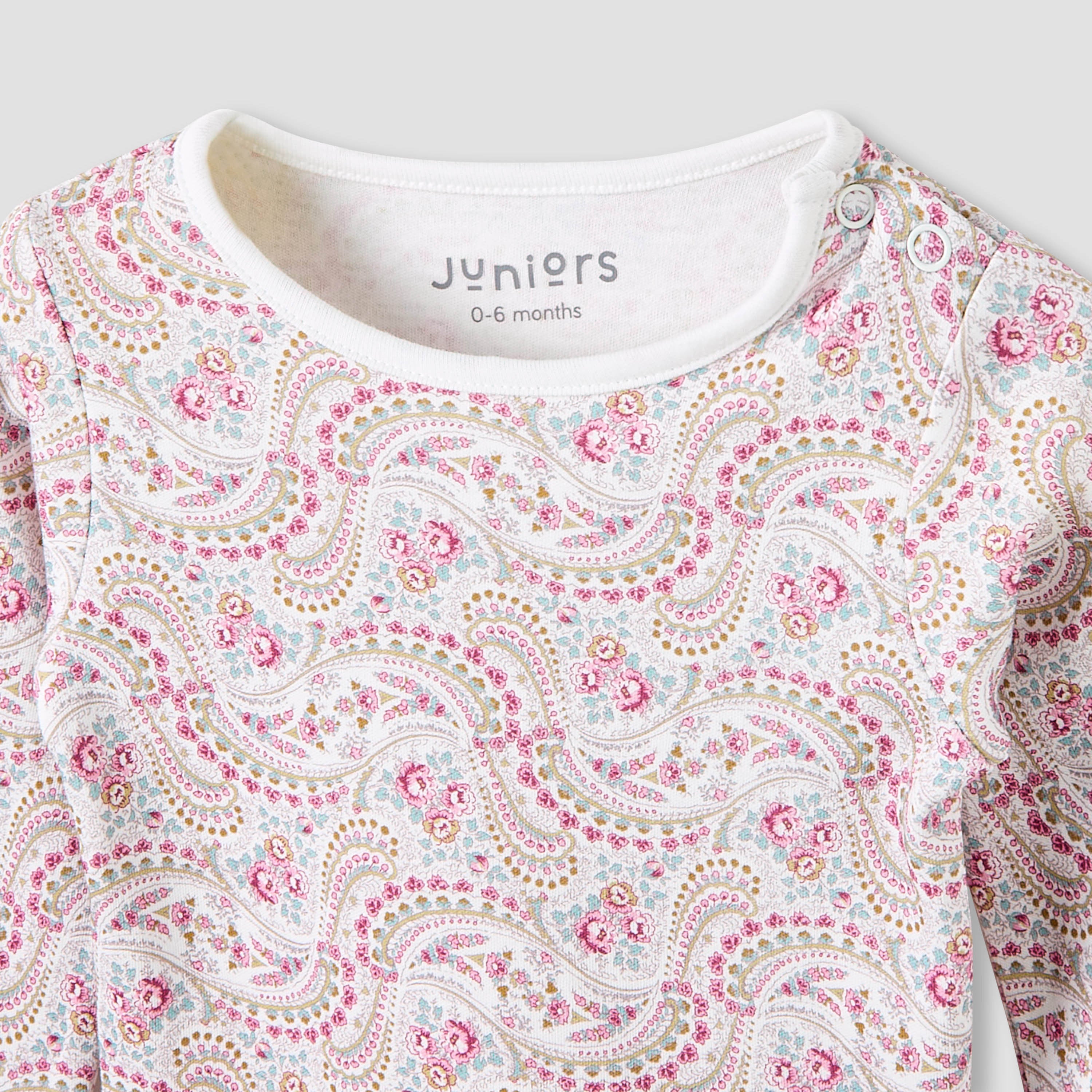 Juniors Pyjama Set with Floral Print - Cotton - Long Sleeves