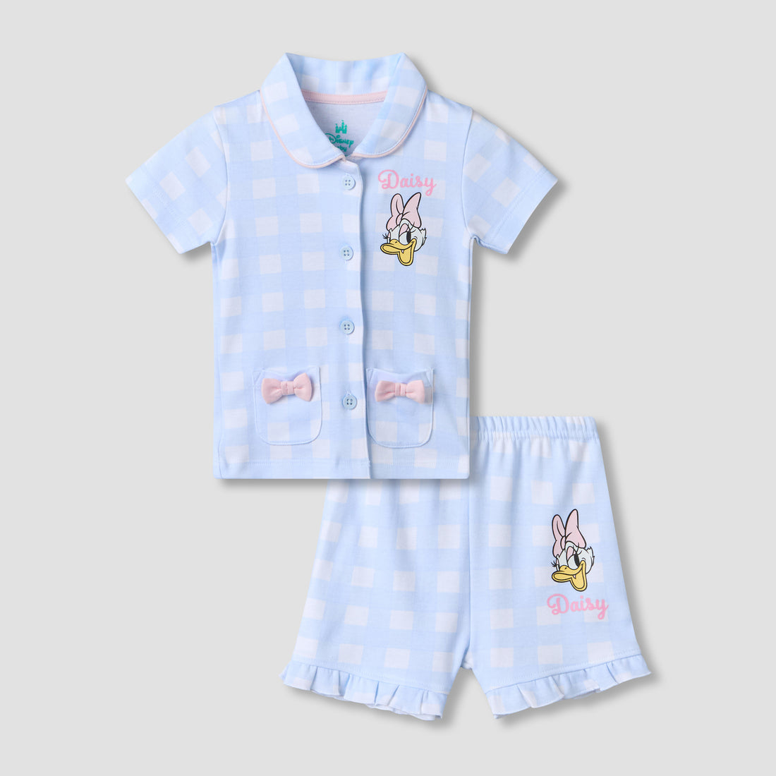 Disney Peter Pan Collar Short Sleeves Shirt and Shorts Set with Daisy Duck Print - Blue / 18-24 mths