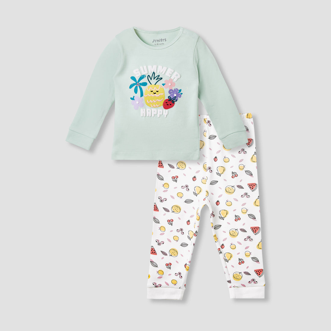 Juniors Printed T-shirt and Pyjama Set - Multicolour / 18-24 mths