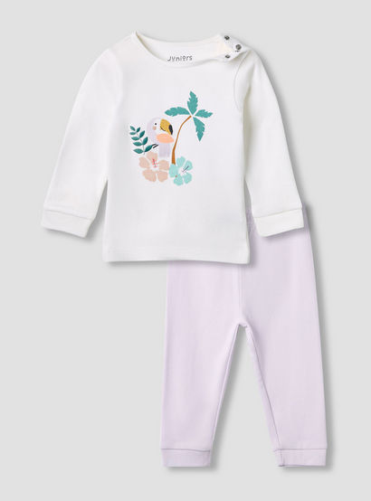 Juniors Printed T-shirt and Pyjama Set-baby-girls-clothing-nightwear-pyjamasets-image-1