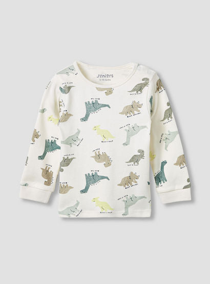 Juniors Dinosaur Print T-shirt and Pyjama Set-baby-boys-clothing-nightwear-pyjamasets-image-3