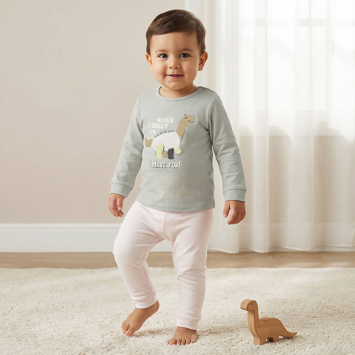 Juniors Dinosaur Print T-shirt and Pyjama Set