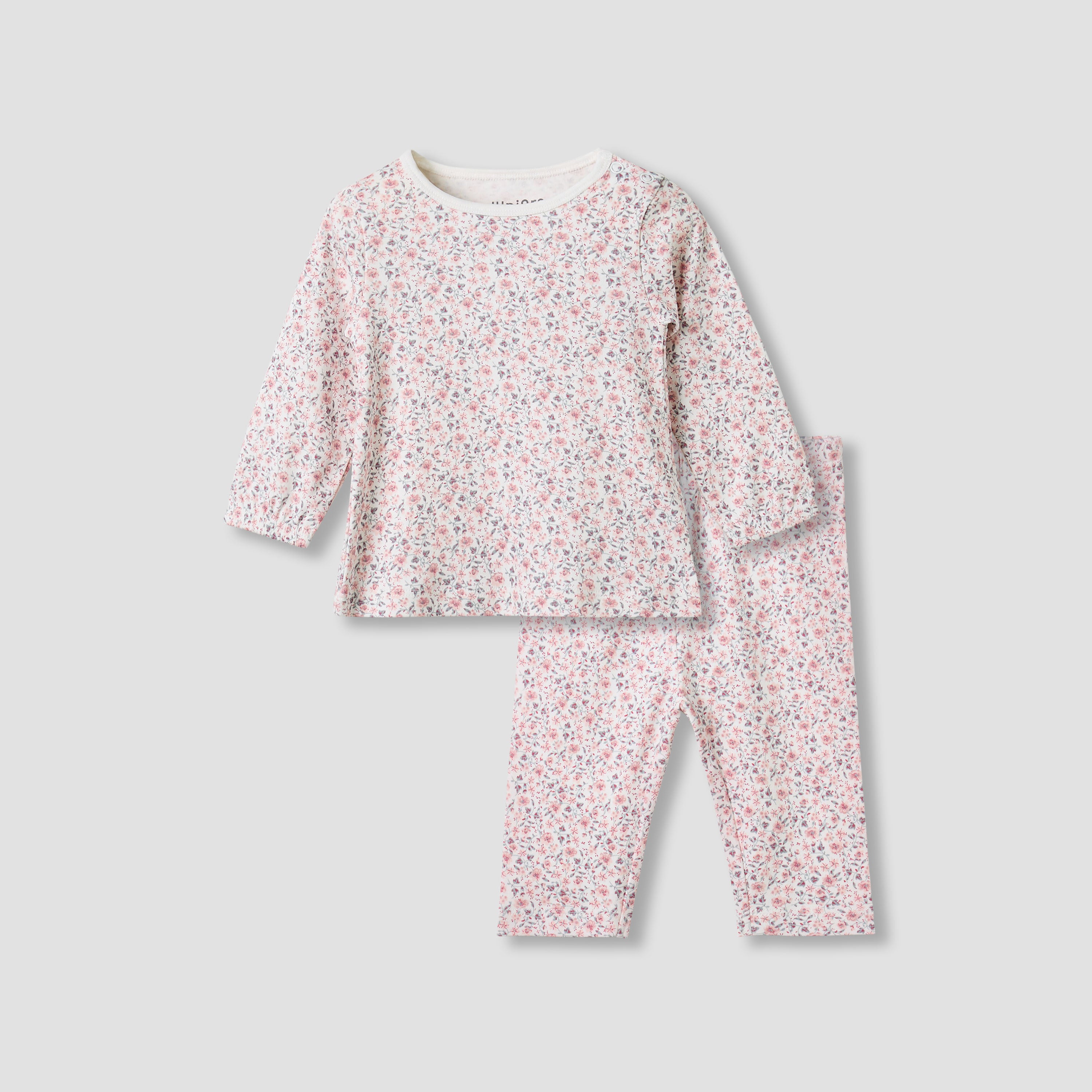 Juniors Floral Print T-shirt and Pyjama Set