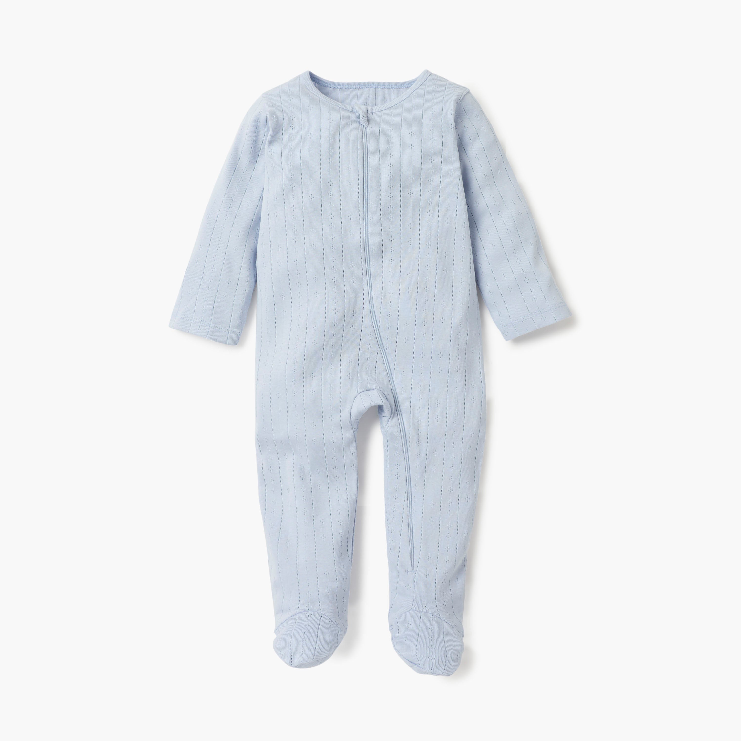 Juniors Striped Closed Feet Sleepsuit with Long Sleeves - Set of 7