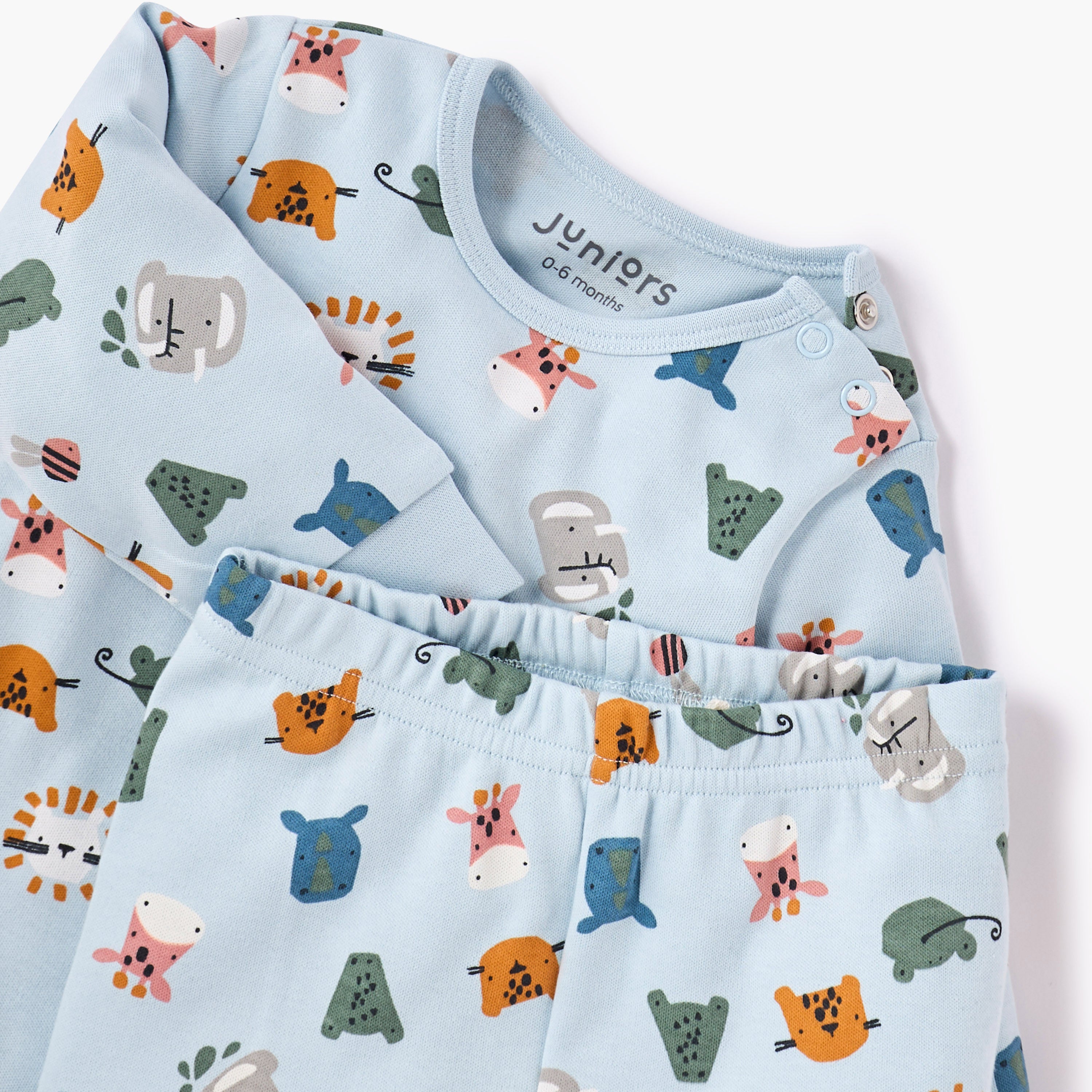 Juniors All-Over Animal Print T-shirt and Pyjama Set