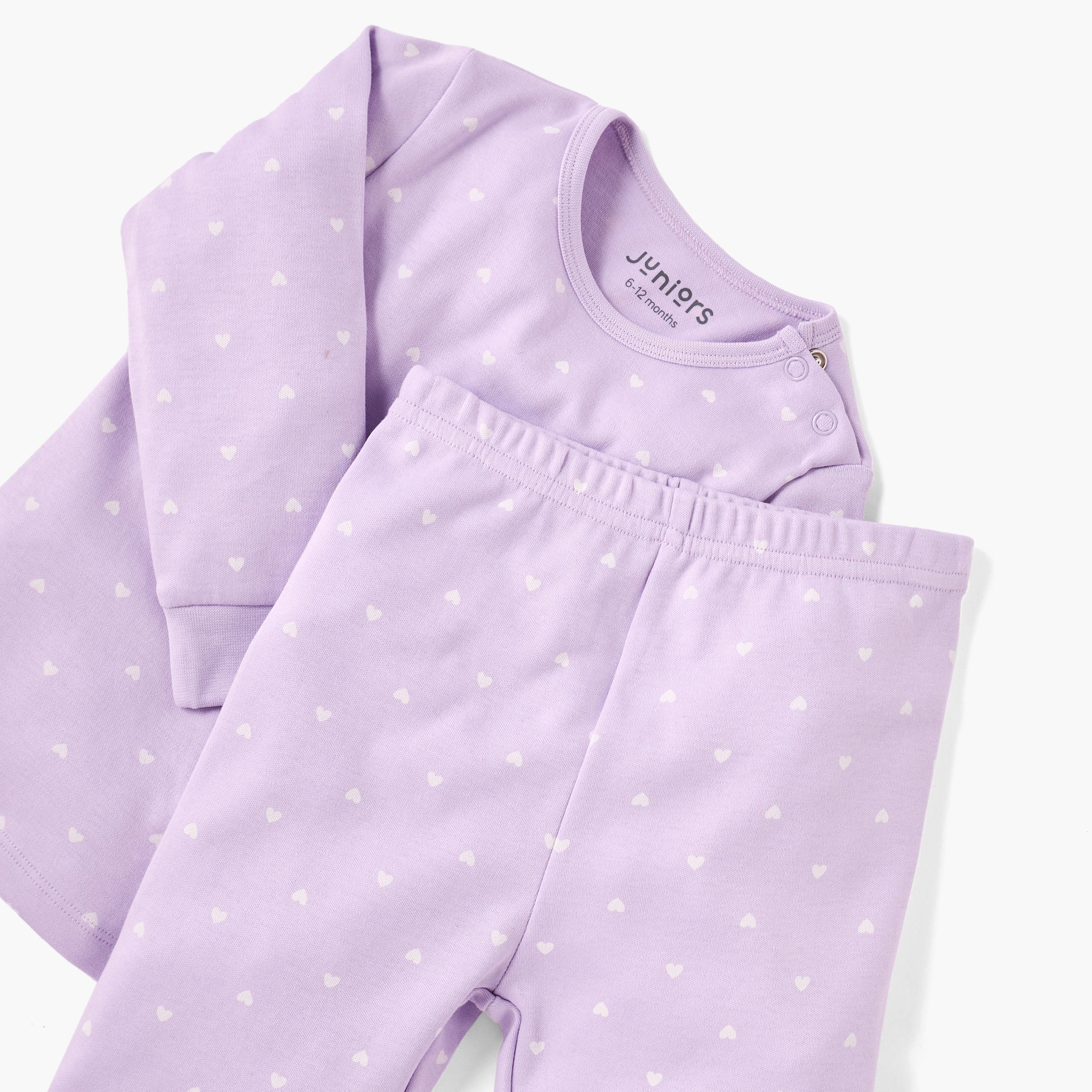 Juniors Heart Print T-shirt and Pyjama Set