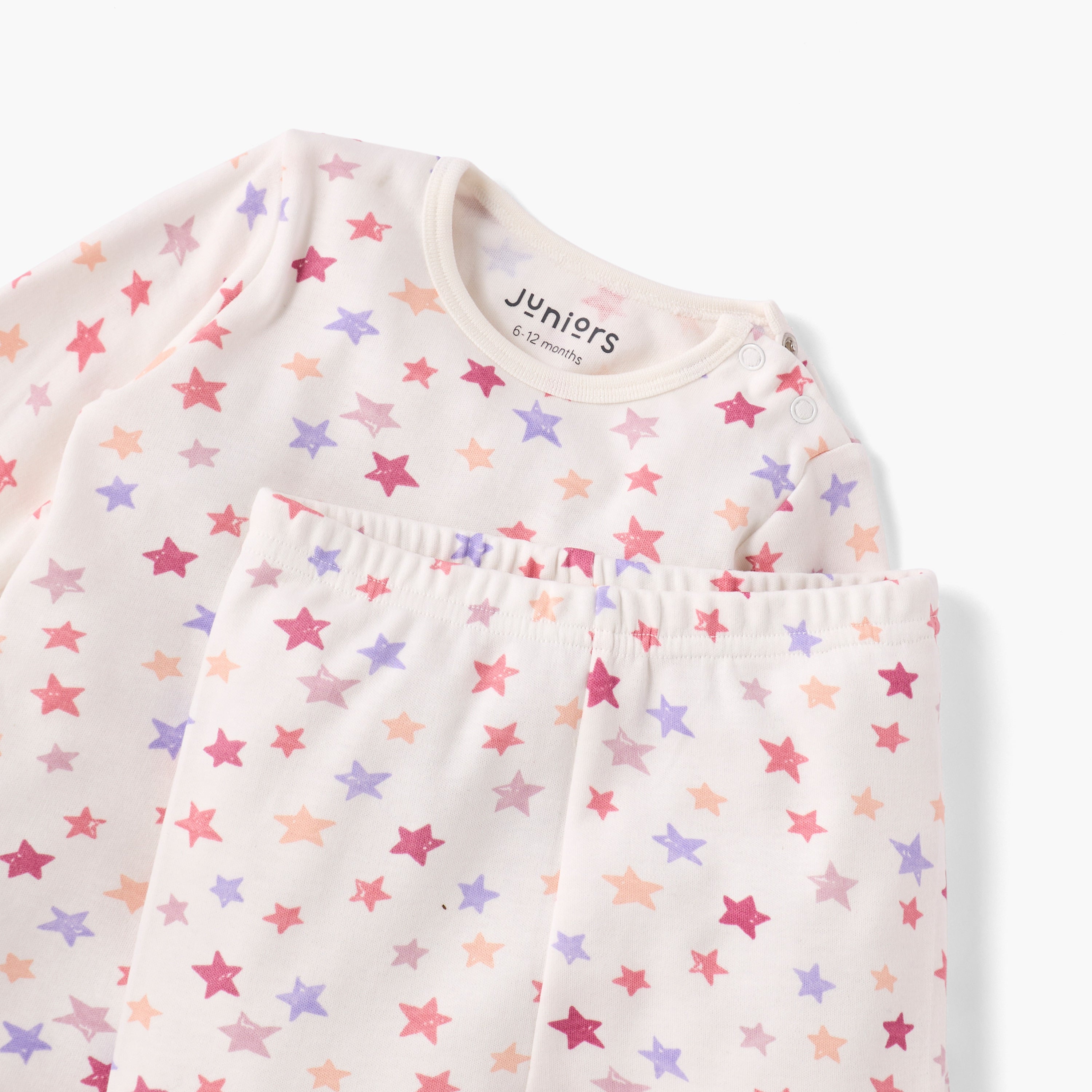 Juniors All-Over Star Print T-shirt and Pyjama Set