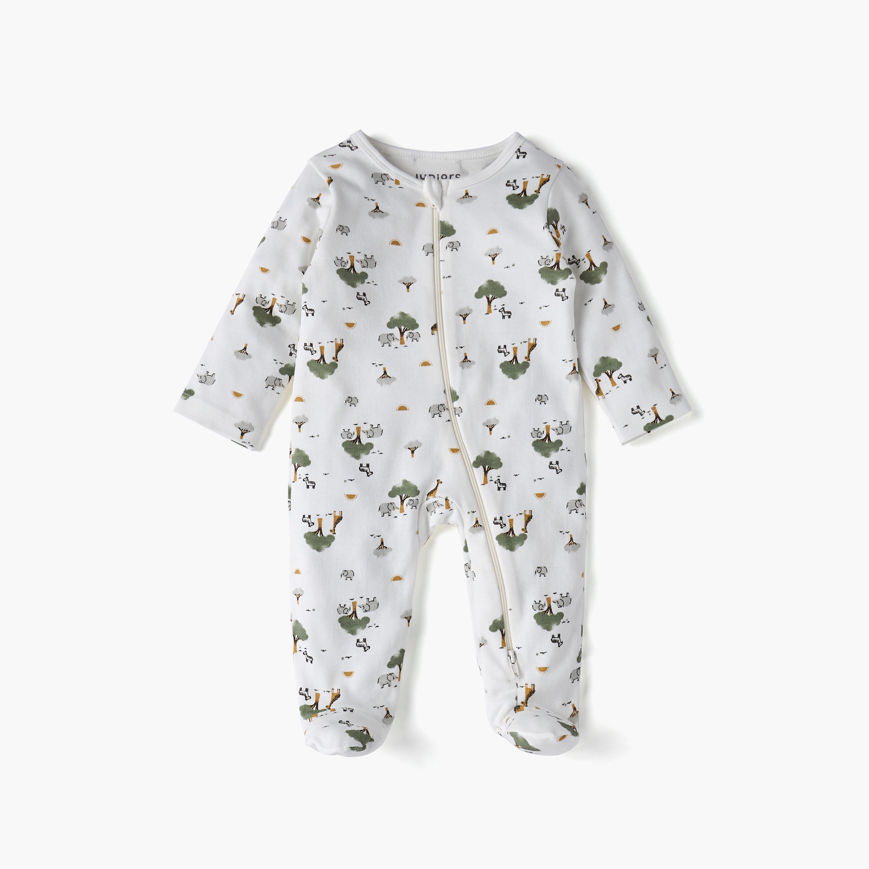 Juniors All-Over Print Closed Feet Sleepsuit with Long Sleeves