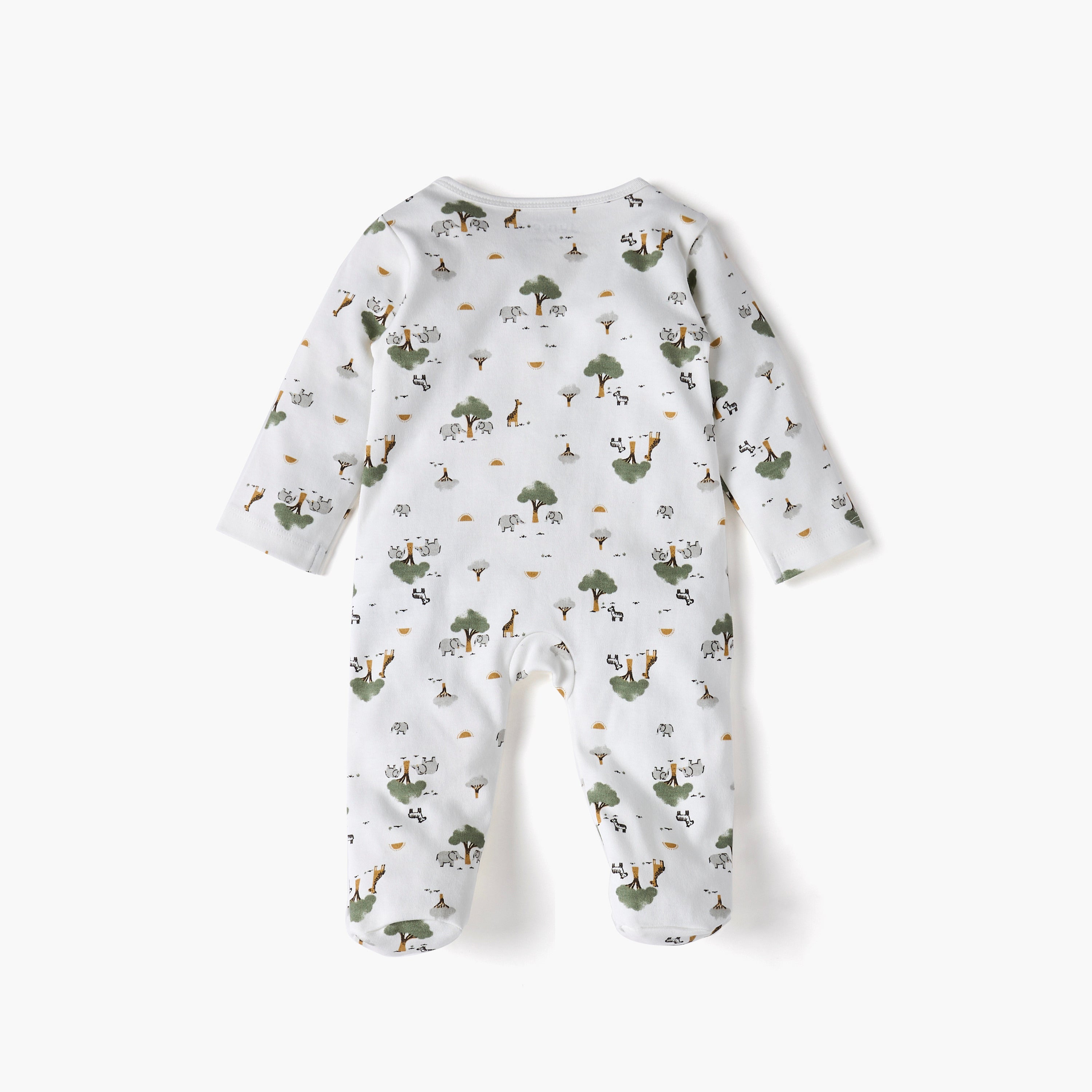 Juniors All-Over Print Closed Feet Sleepsuit with Long Sleeves