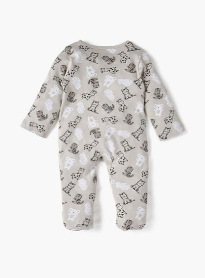 Juniors All-Over Wild Animal Print Closed Feet Sleepsuit with Long Sleeves-baby-boys-clothing-nightwear-sleepsuits-image-3