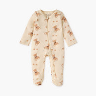 Juniors All-Over Teddy Bear Print Closed Feet Sleepsuit with Long Sleeves-undefined-image-1