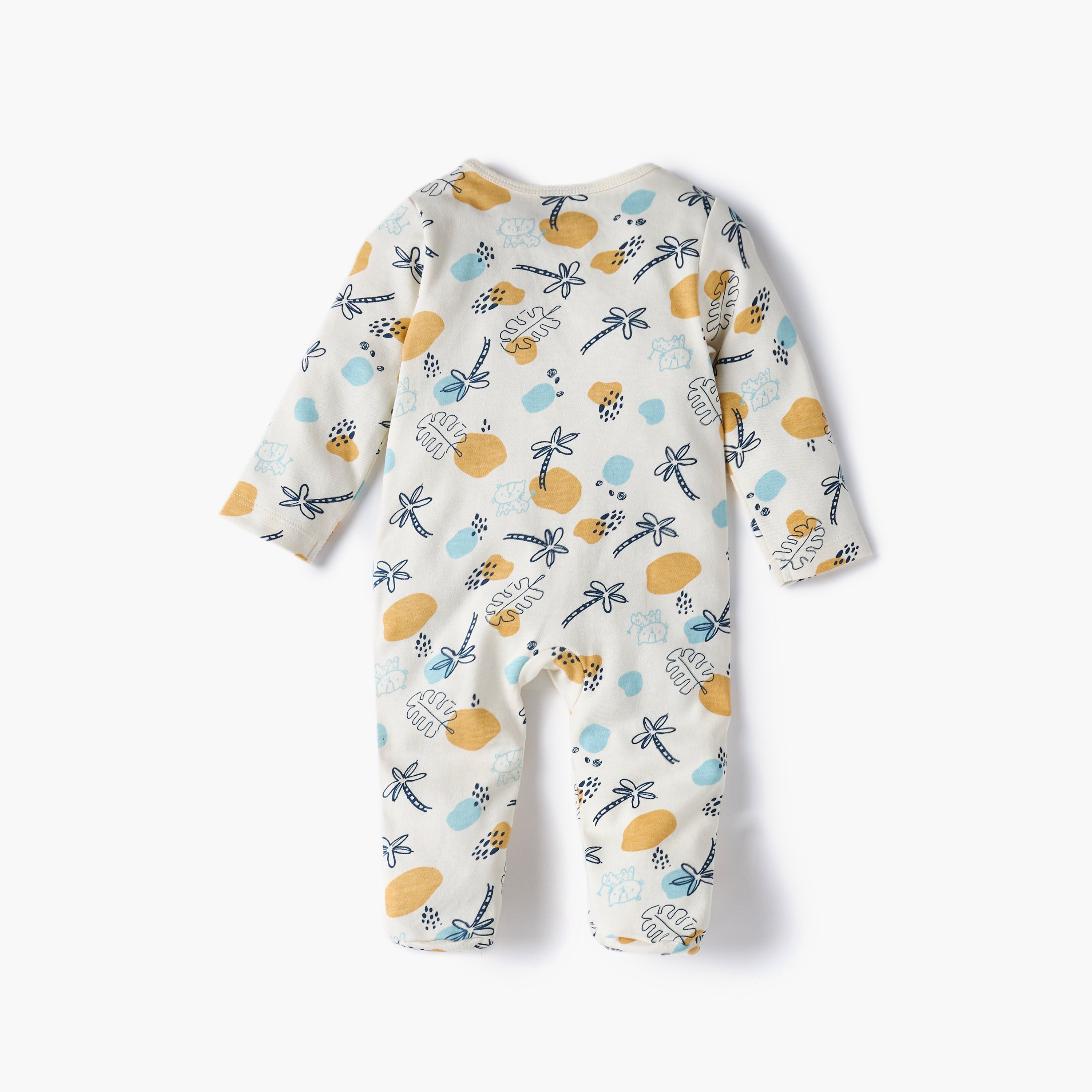 Juniors Printed Sleepsuit with Long Sleeves and Zip Closure