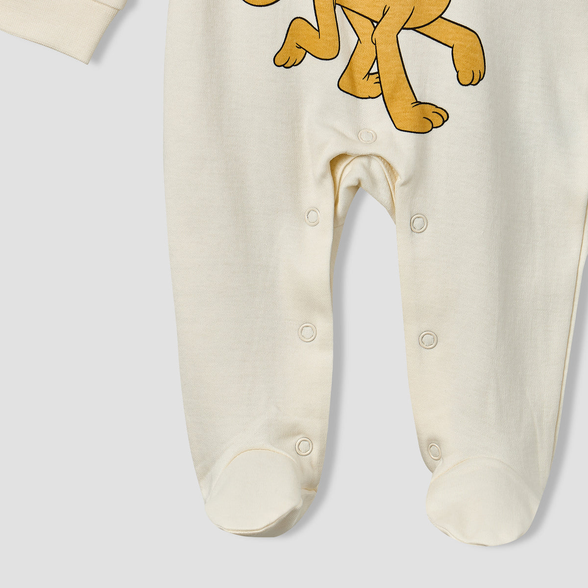 Disney Cotton Crew Neck Long Sleeves Sleepsuit with Mickey Mouse Print