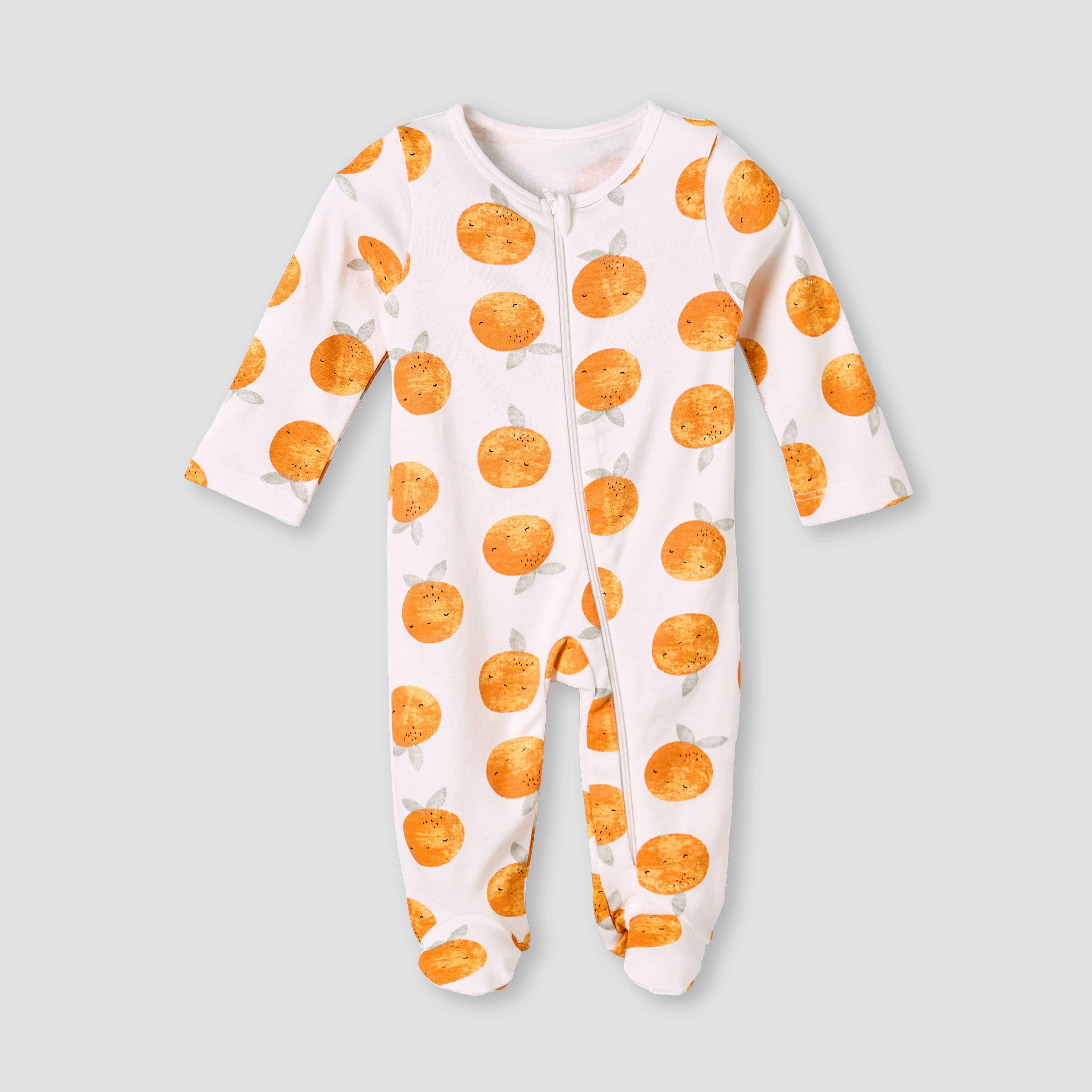 Pack of 3 Juniors Cotton Round Neck Long Sleeves Sleepsuit with Zip Closure