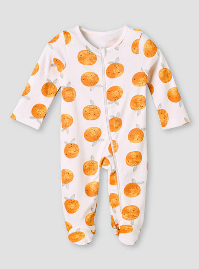 Pack of 3 Juniors Cotton Round Neck Long Sleeves Sleepsuit with Zip Closure-baby-girls-clothing-nightwear-sleepsuits-image-4