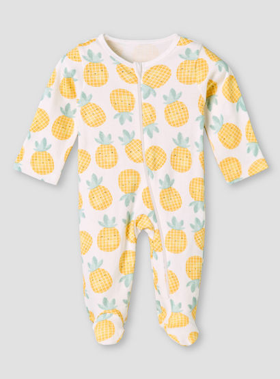Pack of 3 Juniors Cotton Round Neck Long Sleeves Sleepsuit with Zip Closure-baby-girls-clothing-nightwear-sleepsuits-image-5