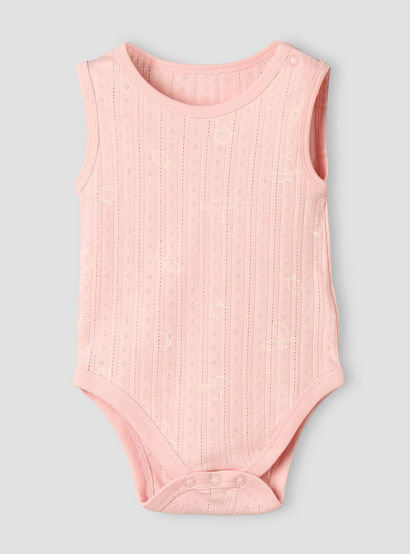 Pack of 5 Juniors Cotton Sleeveless Bodysuit with Fun Print-baby-girls-clothing-bodysuits-image-2