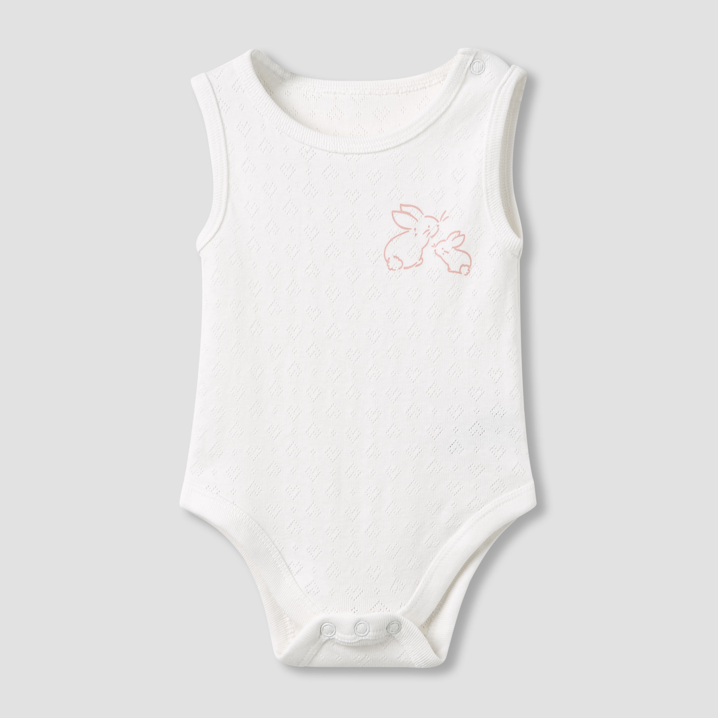 Juniors Round Neck Bodysuit with Snap Button Closure - Cotton - Sleeveless - Set of 5