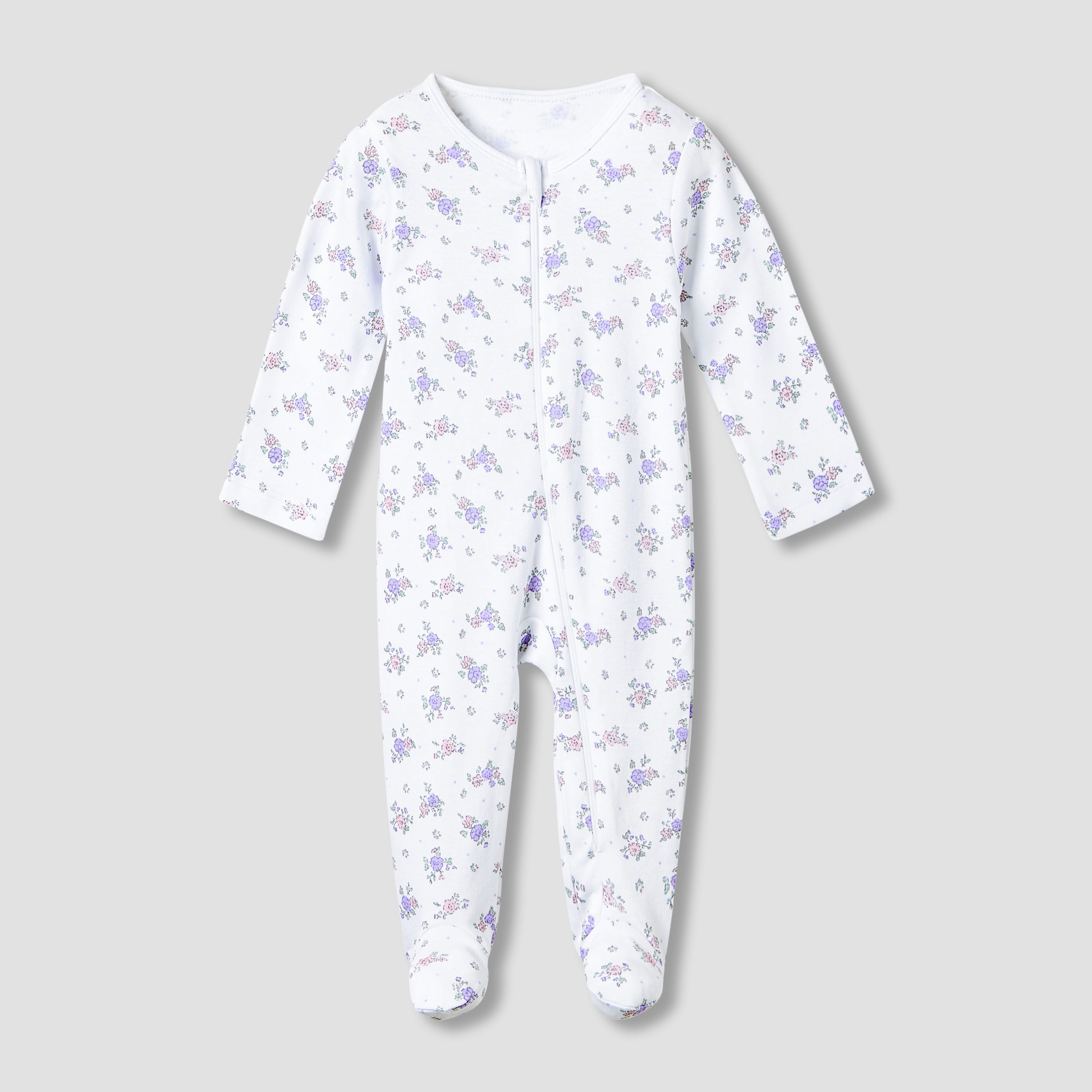 Juniors Cotton Round Neck Long Sleeves Sleepsuit with Fun Print, Set of 5