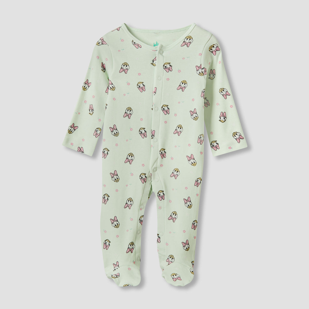 Disney Round Neck Sleepsuit with Closed Feet - Cotton - Long Sleeves - Set of 3