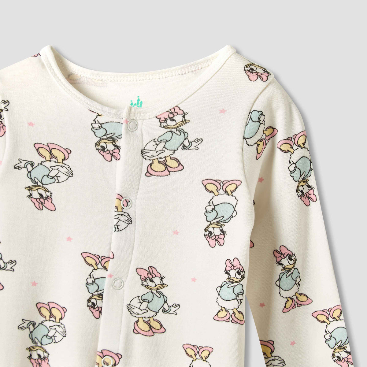 Disney Round Neck Sleepsuit with Closed Feet - Cotton - Long Sleeves - Set of 3