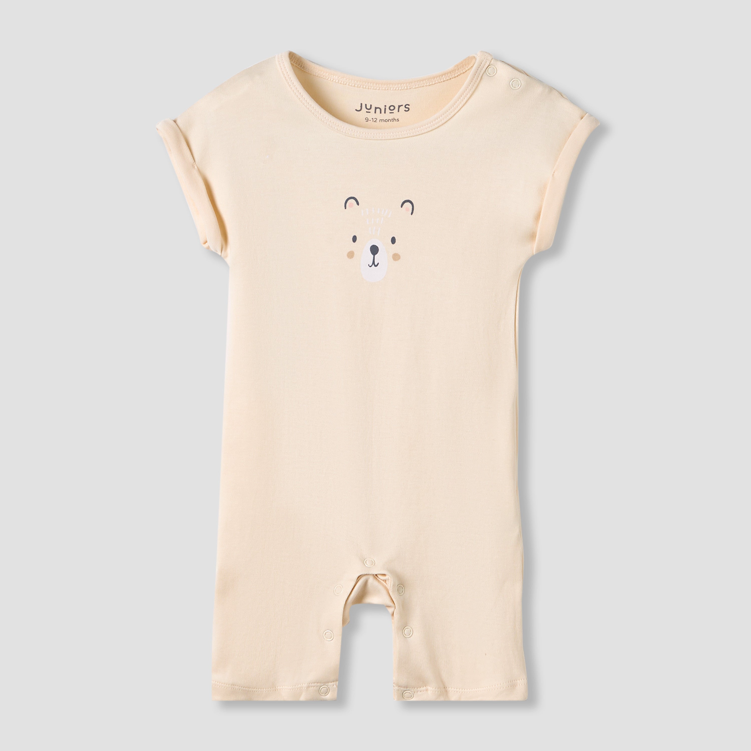 Juniors Crew Neck Romper with Print - Cotton - Short Sleeves - Set of 3