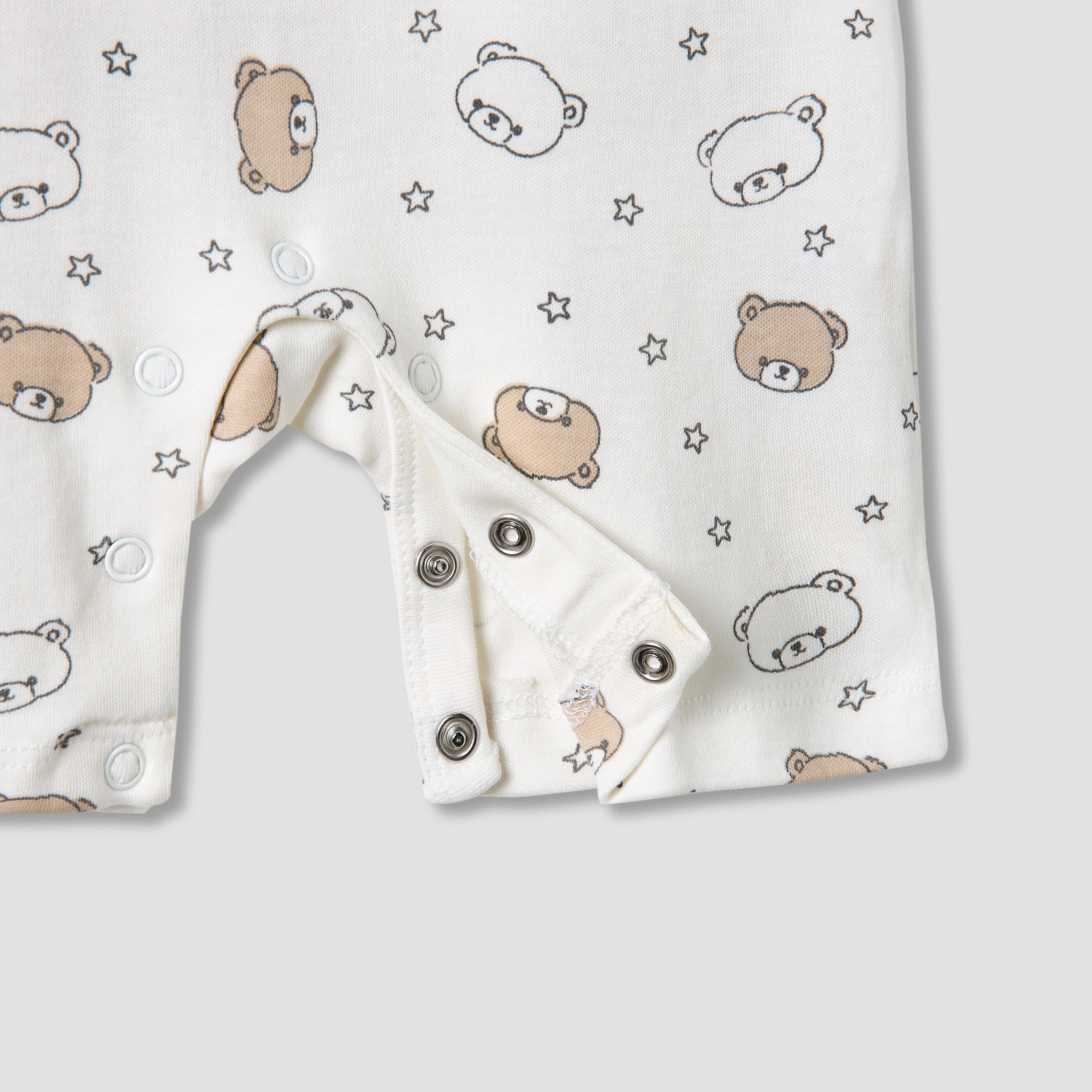 Juniors Crew Neck Romper with Print - Cotton - Short Sleeves - Set of 3