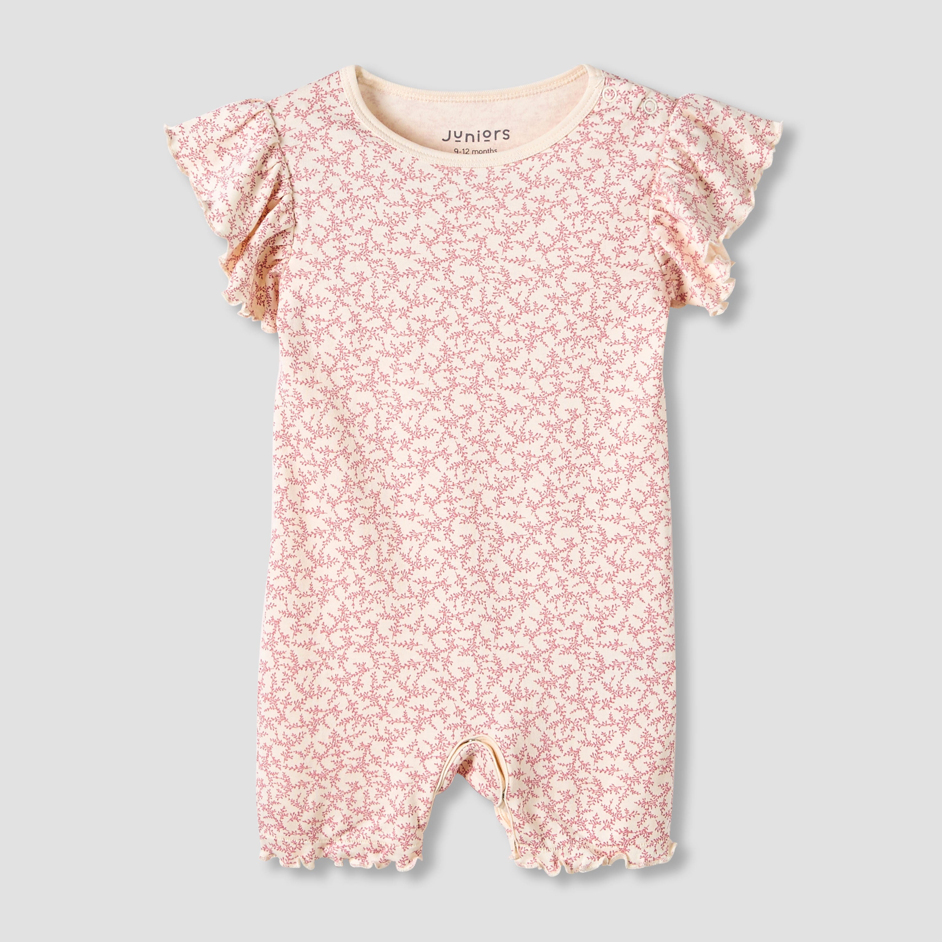 Juniors Crew Neck Romper with Snap Button Closure - Cotton - Cap Sleeves - Set of 3