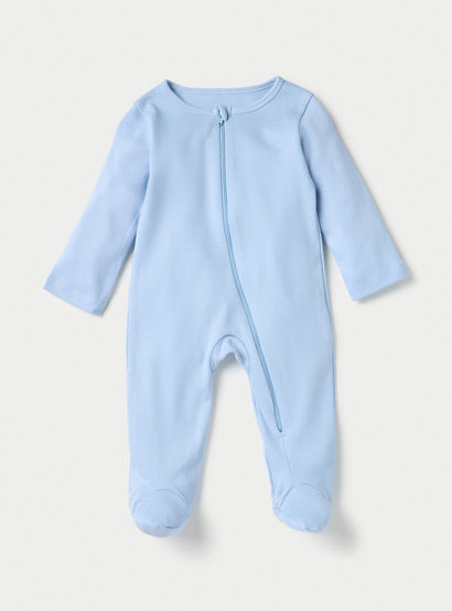 Juniors Solid Sleepsuit with Long Sleeves and Zip Closure - Set of 7-baby-boys-clothing-nightwear-sleepsuits-image-3