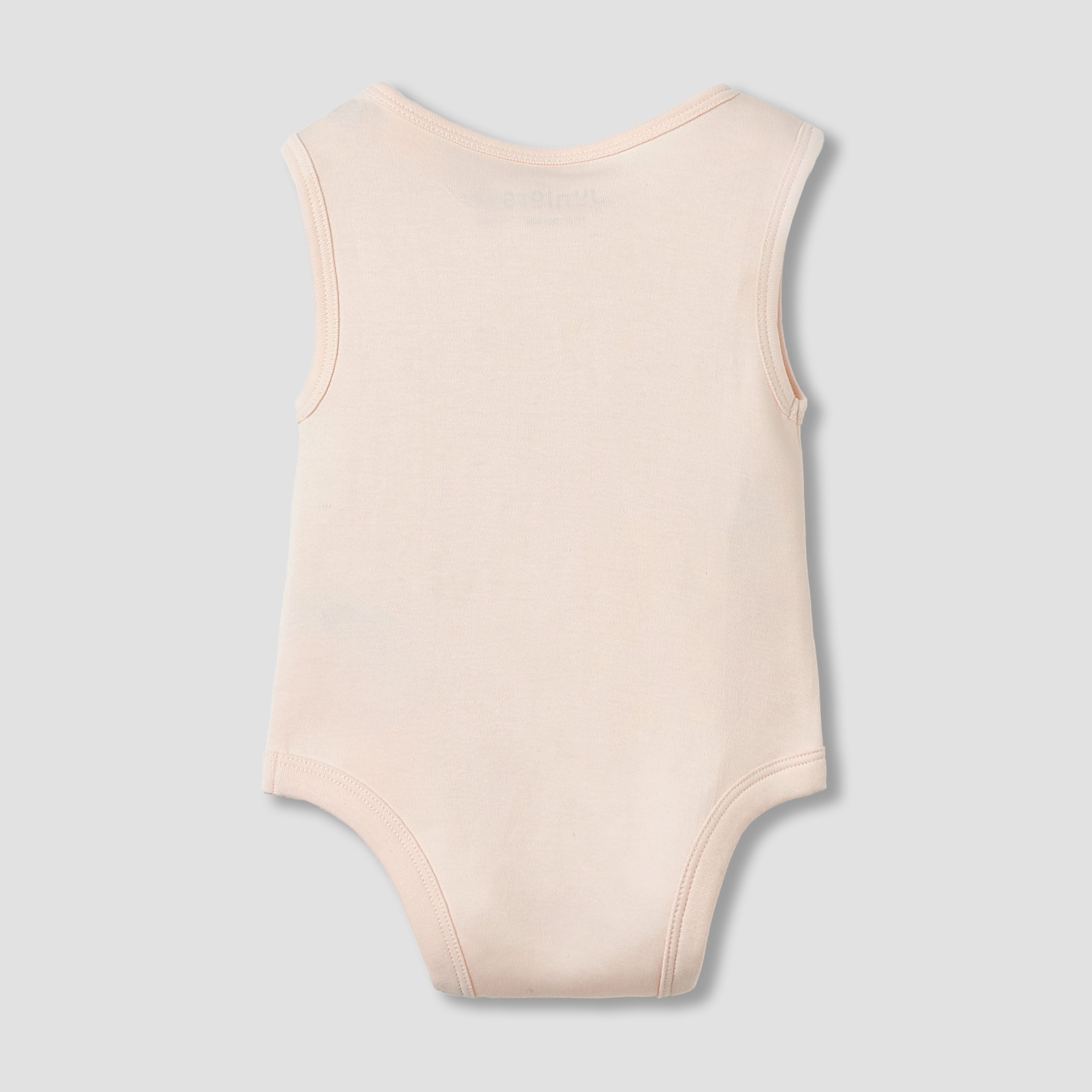 Juniors Round Neck Bodysuit with Snap Button Closure - Cotton - Sleeveless